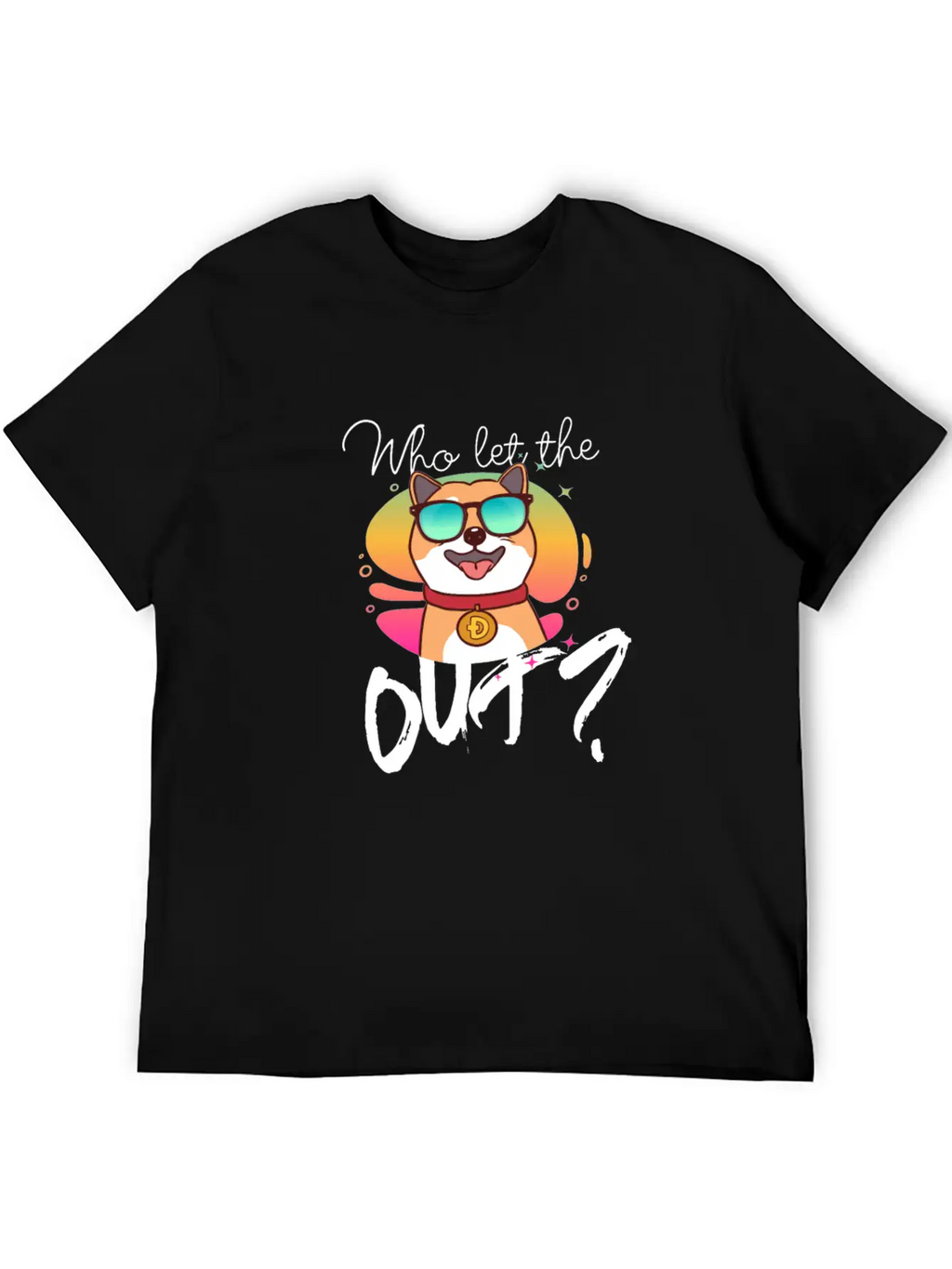 DOGE Dogecoin HODLER - Who Let The Doge Out? Casual Graphic T-Shirt – Simple And Comfortable Daily Wear