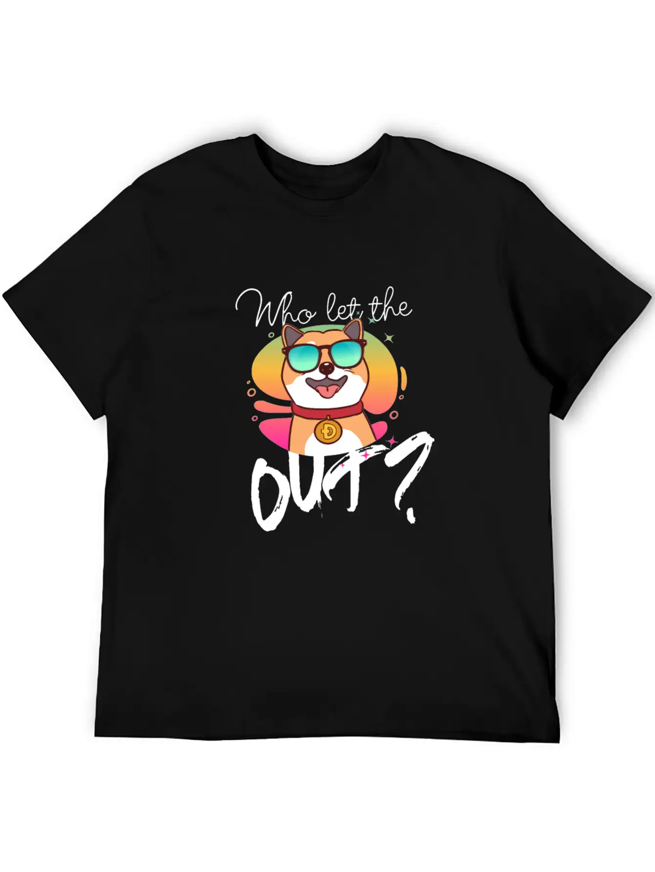 DOGE Dogecoin HODLER - Who Let The Doge Out? Casual Graphic T-Shirt – Simple And Comfortable Daily Wear