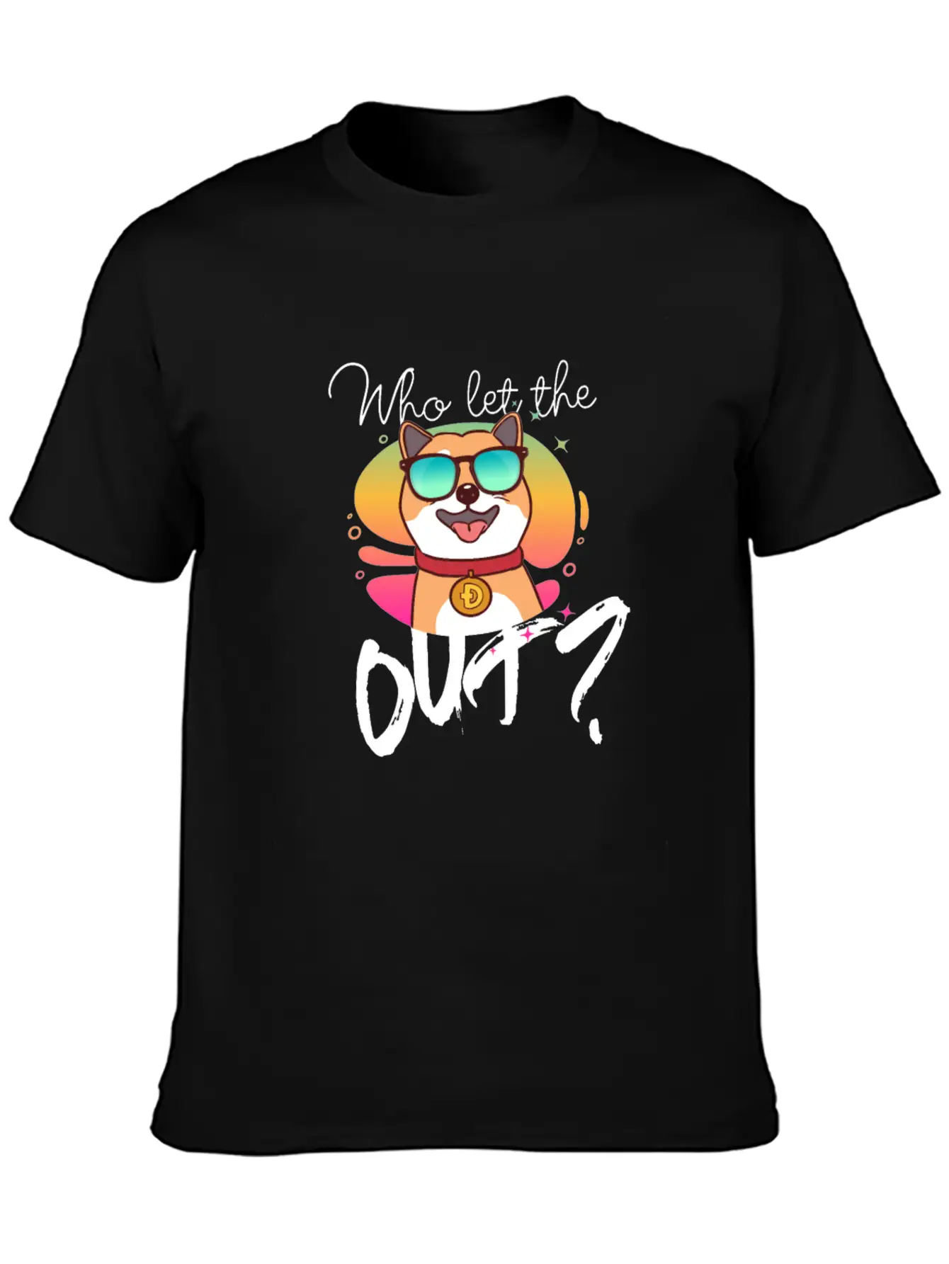 DOGE Dogecoin HODLER - Who Let The Doge Out? Casual Graphic T-Shirt – Simple And Comfortable Daily Wear