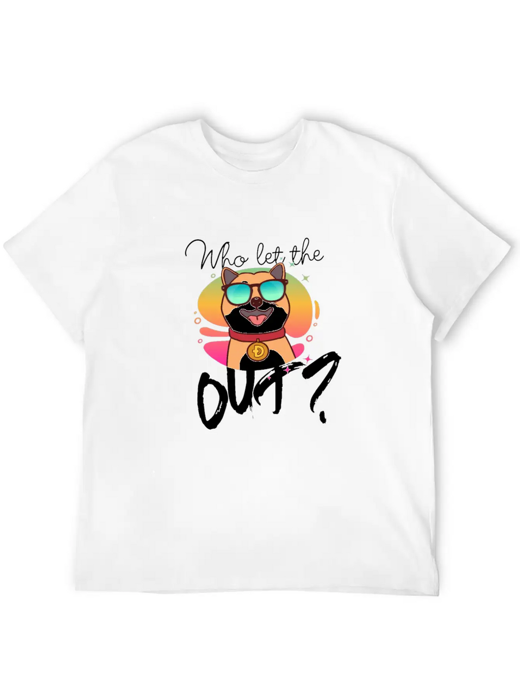 DOGE Dogecoin HODLER - Who Let The Doge Out? Casual Graphic T-Shirt – Simple And Comfortable Daily Wear