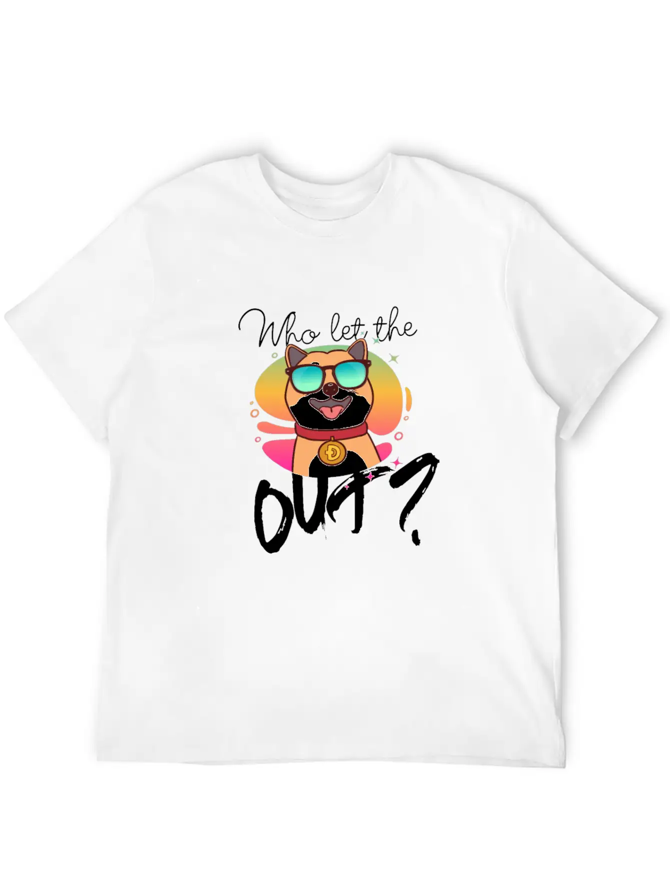DOGE Dogecoin HODLER - Who Let The Doge Out? Casual Graphic T-Shirt – Simple And Comfortable Daily Wear