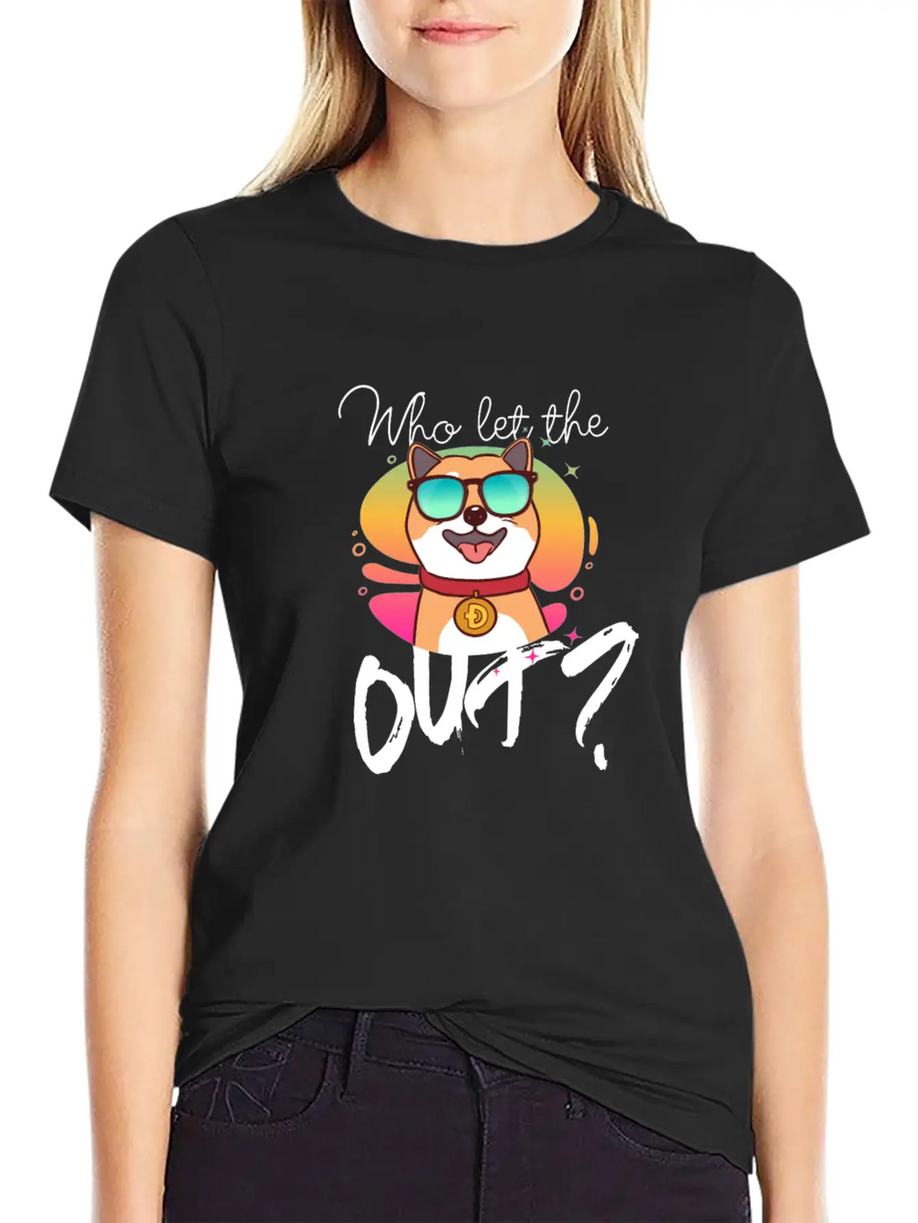DOGE Dogecoin HODLER - Who Let The Doge Out? Casual Graphic T-Shirt – Simple And Comfortable Daily Wear