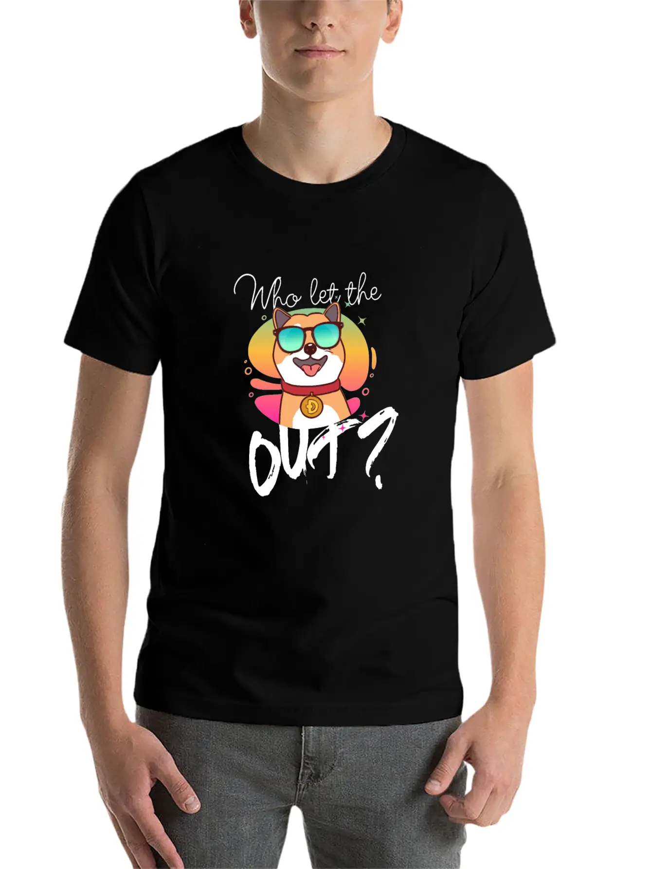DOGE Dogecoin HODLER - Who Let The Doge Out? Casual Graphic T-Shirt – Simple And Comfortable Daily Wear