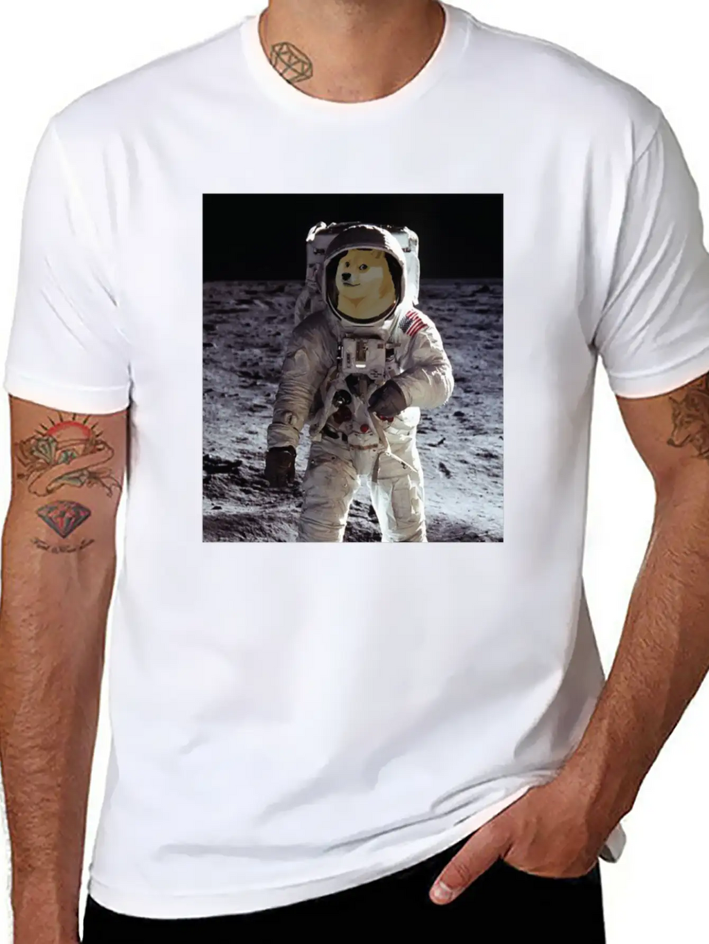 Dogecoin Cool Astronaut - Blockchain Crypto Unisex Casual T-Shirt – Clean Design For Daily Comfort