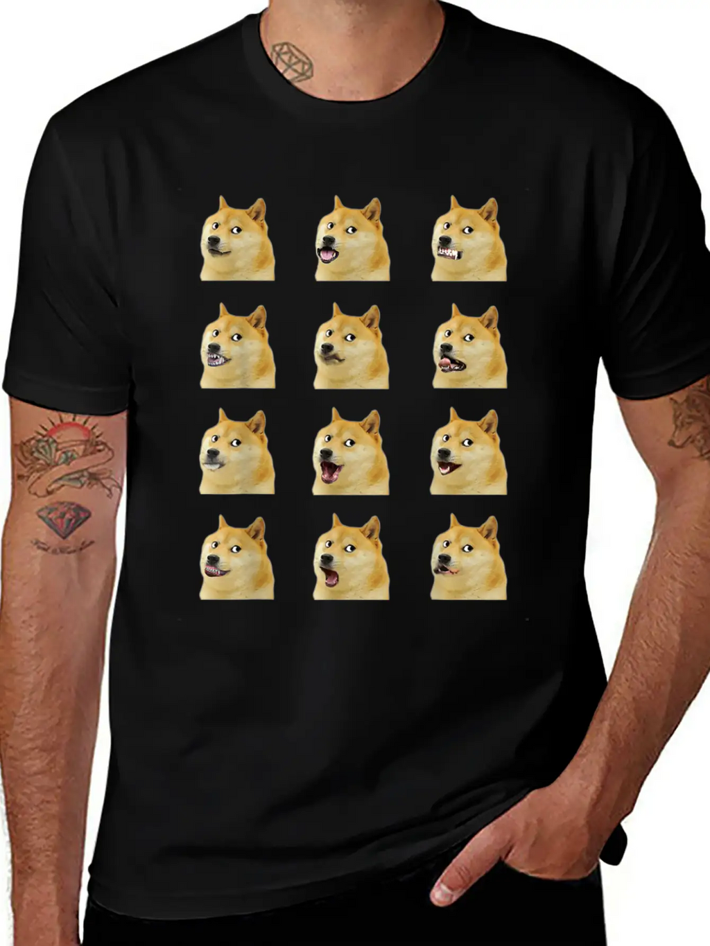 Dogecoin Doge Faces Funny Meme Hodl Shibu Inu Cryp Essential Cotton Tee For Daily Outfits – Unisex Style