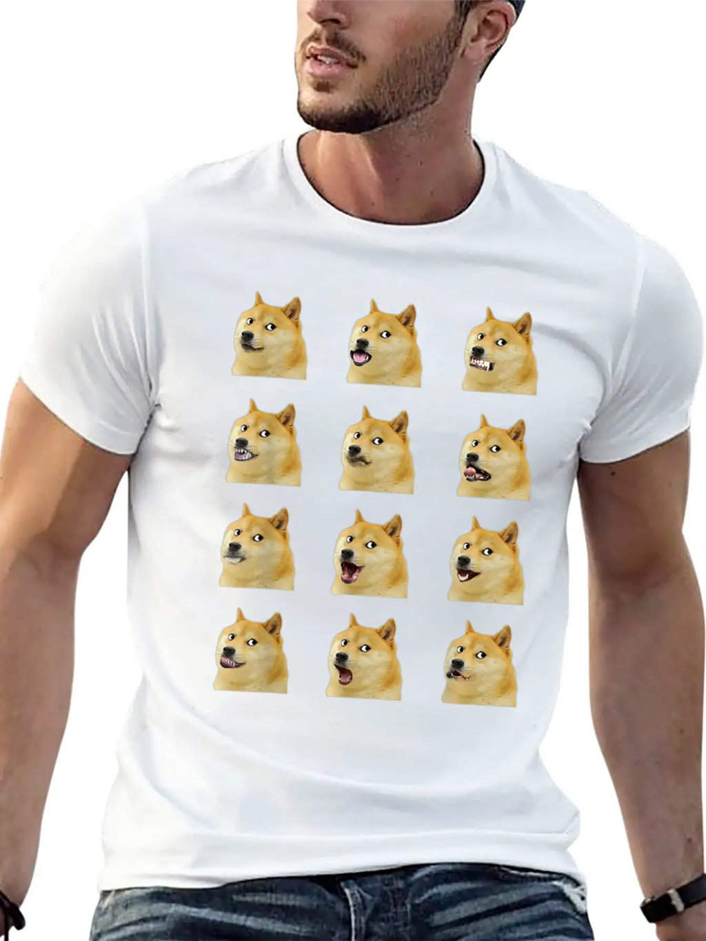 Dogecoin Doge Faces Funny Meme Hodl Shibu Inu Cryp Essential Cotton Tee For Daily Outfits – Unisex Style