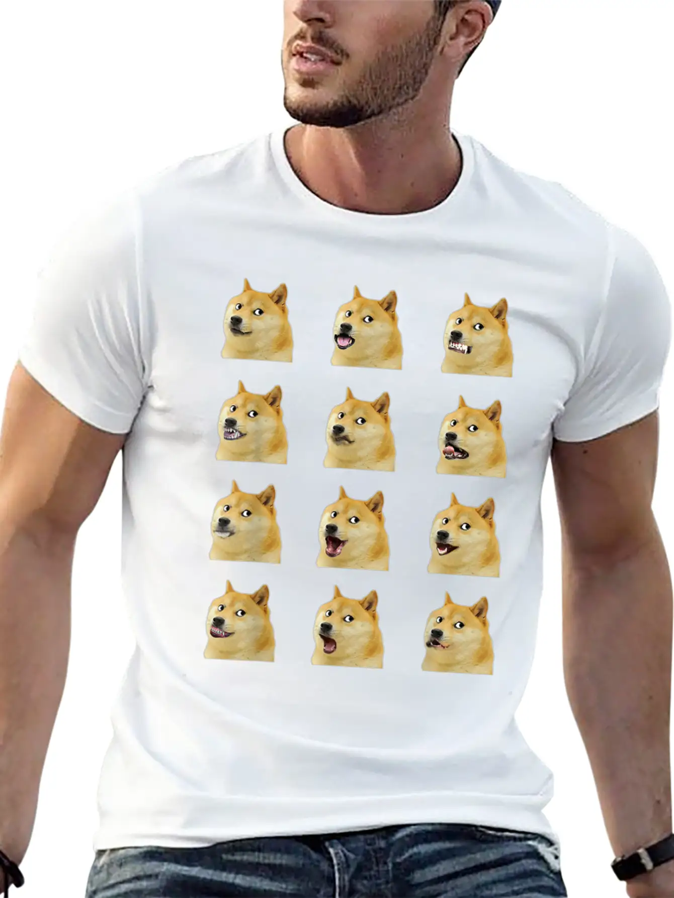 Dogecoin Doge Faces Funny Meme Hodl Shibu Inu Cryp Essential Cotton Tee For Daily Outfits – Unisex Style