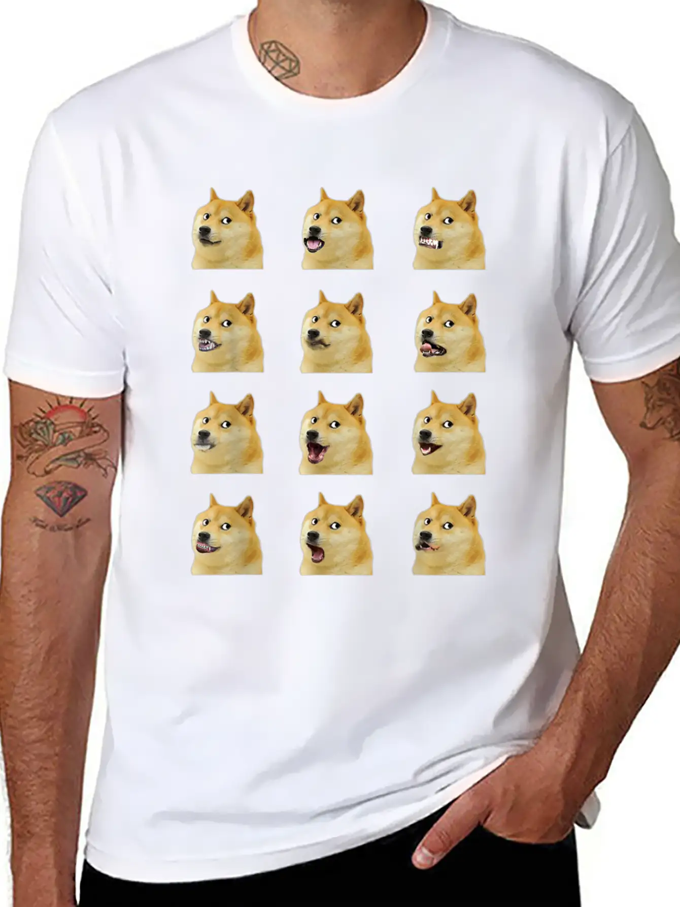Dogecoin Doge Faces Funny Meme Hodl Shibu Inu Cryp Essential Cotton Tee For Daily Outfits – Unisex Style