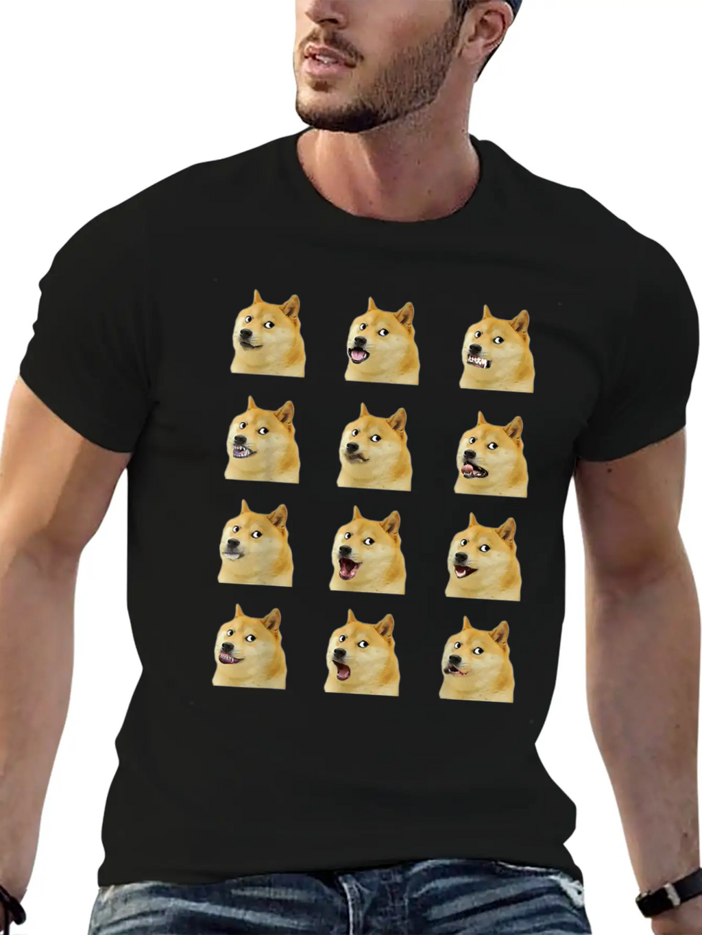 Dogecoin Doge Faces Funny Meme Hodl Shibu Inu Cryp Essential Cotton Tee For Daily Outfits – Unisex Style