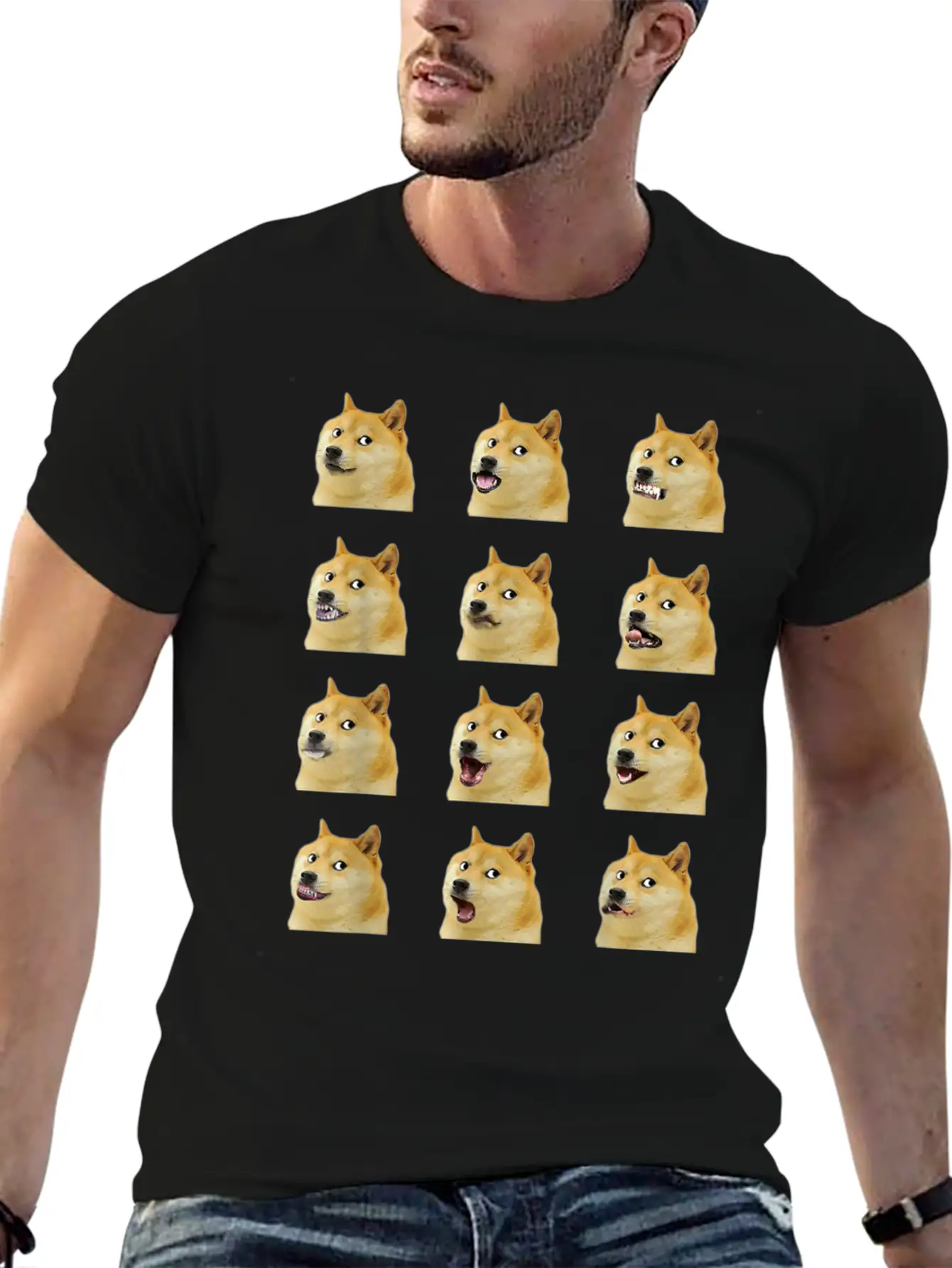 Dogecoin Doge Faces Funny Meme Hodl Shibu Inu Cryp Essential Cotton Tee For Daily Outfits – Unisex Style
