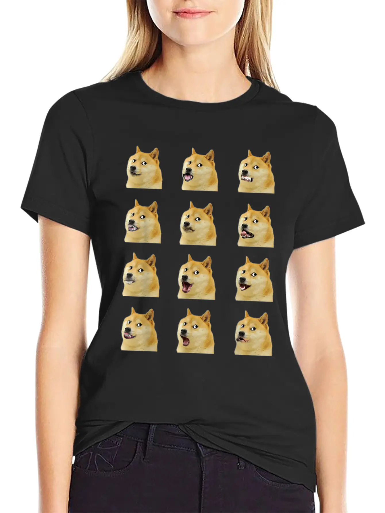 Dogecoin Doge Faces Funny Meme Hodl Shibu Inu Cryp Essential Cotton Tee For Daily Outfits – Unisex Style