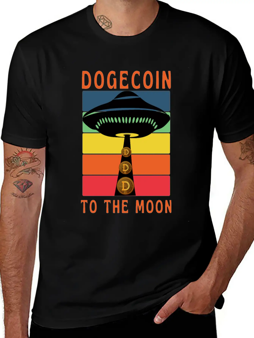 Dogecoin To The Moon Unisex Short Sleeve Soft Cotton T-Shirt – Casual Everyday Wear
