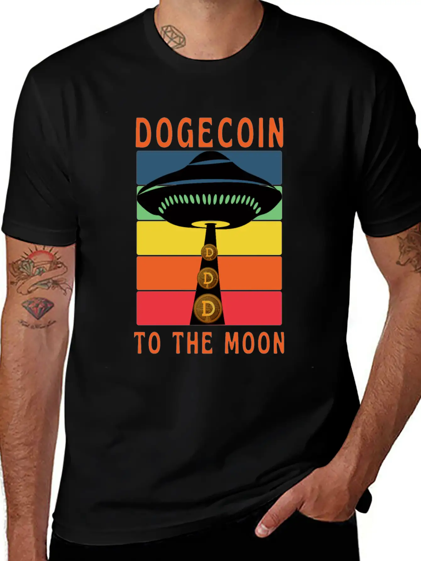Dogecoin To The Moon Unisex Short Sleeve Soft Cotton T-Shirt – Casual Everyday Wear