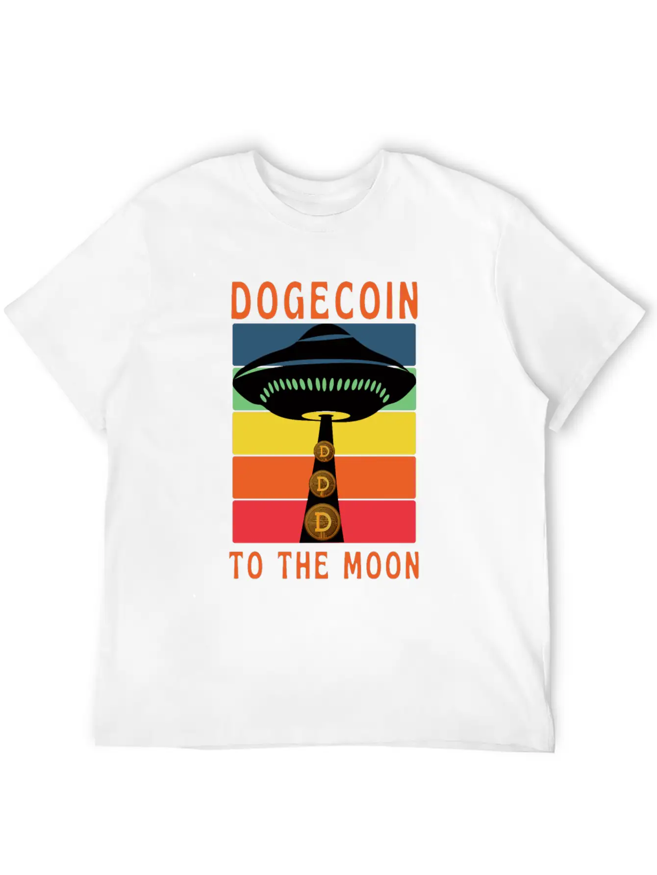 Dogecoin To The Moon Unisex Short Sleeve Soft Cotton T-Shirt – Casual Everyday Wear