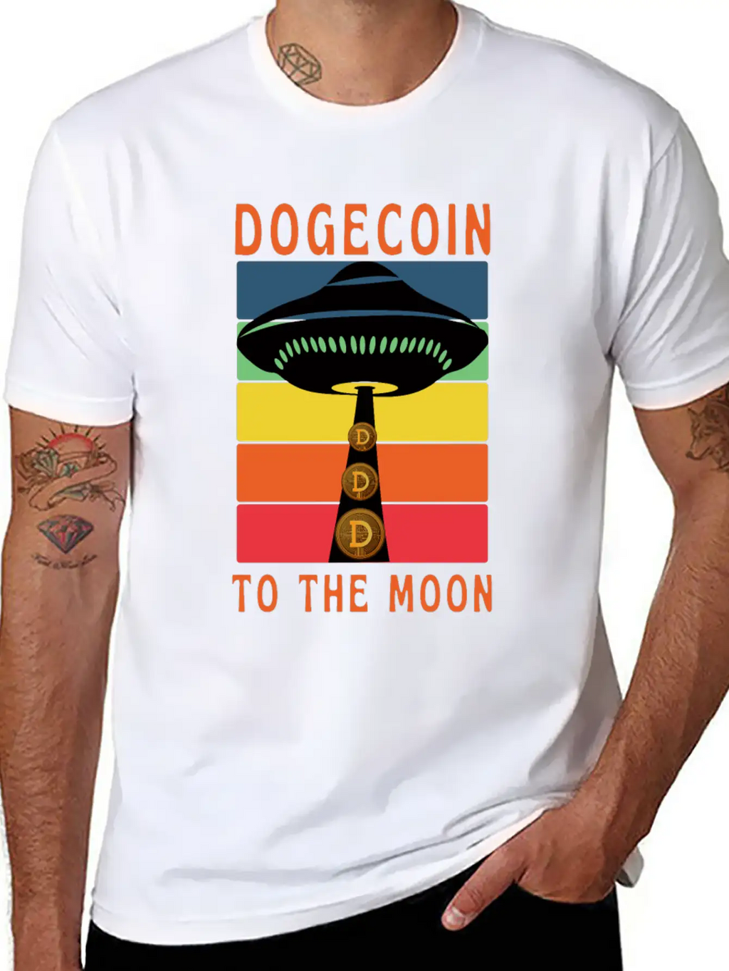 Dogecoin To The Moon Unisex Short Sleeve Soft Cotton T-Shirt – Casual Everyday Wear