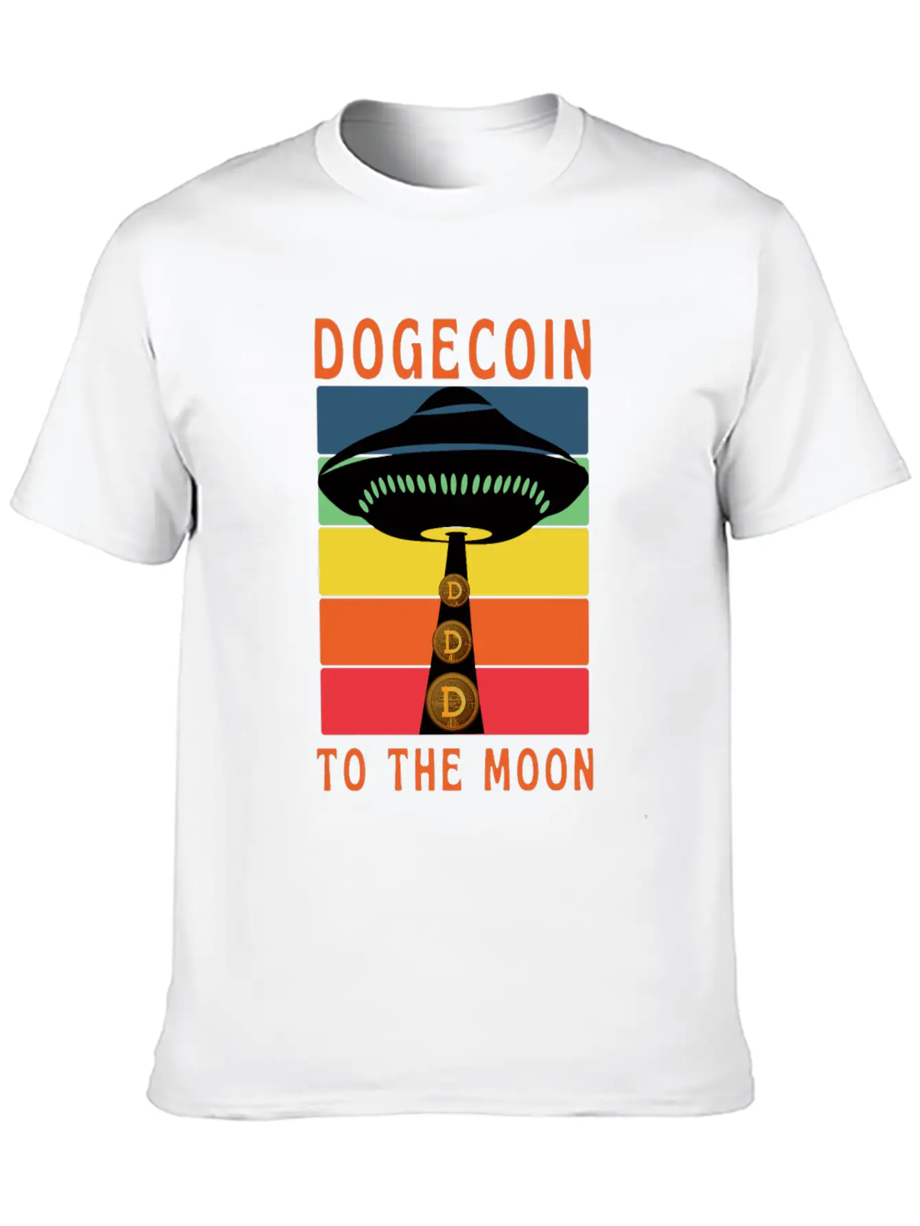 Dogecoin To The Moon Unisex Short Sleeve Soft Cotton T-Shirt – Casual Everyday Wear