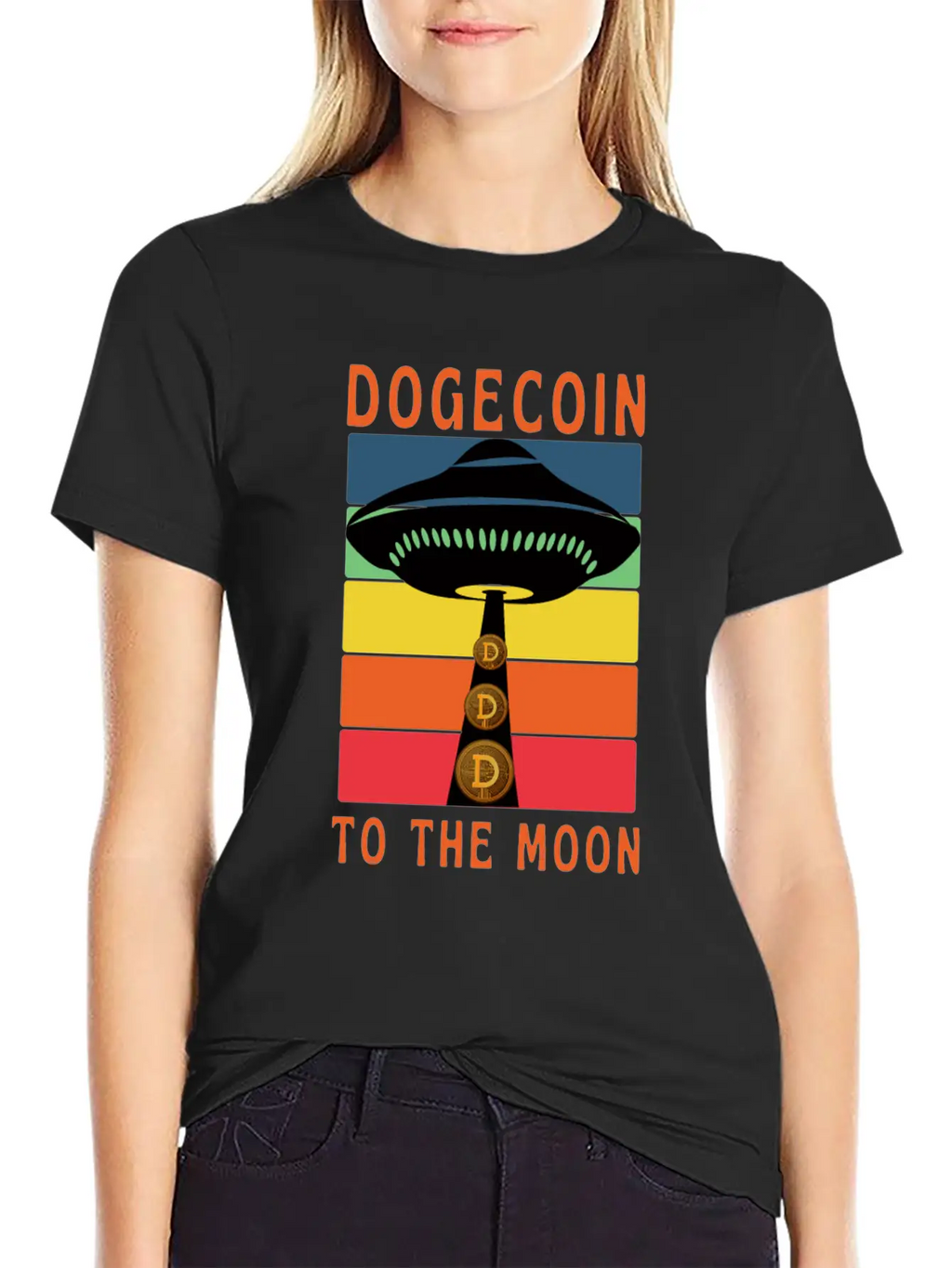 Dogecoin To The Moon Unisex Short Sleeve Soft Cotton T-Shirt – Casual Everyday Wear