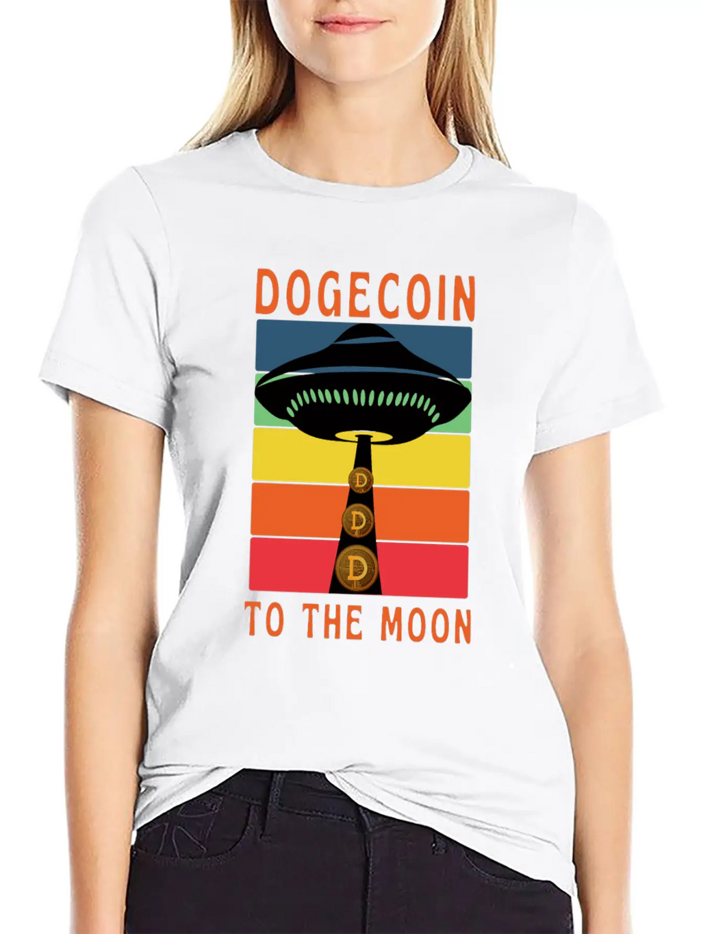 Dogecoin To The Moon Unisex Short Sleeve Soft Cotton T-Shirt – Casual Everyday Wear