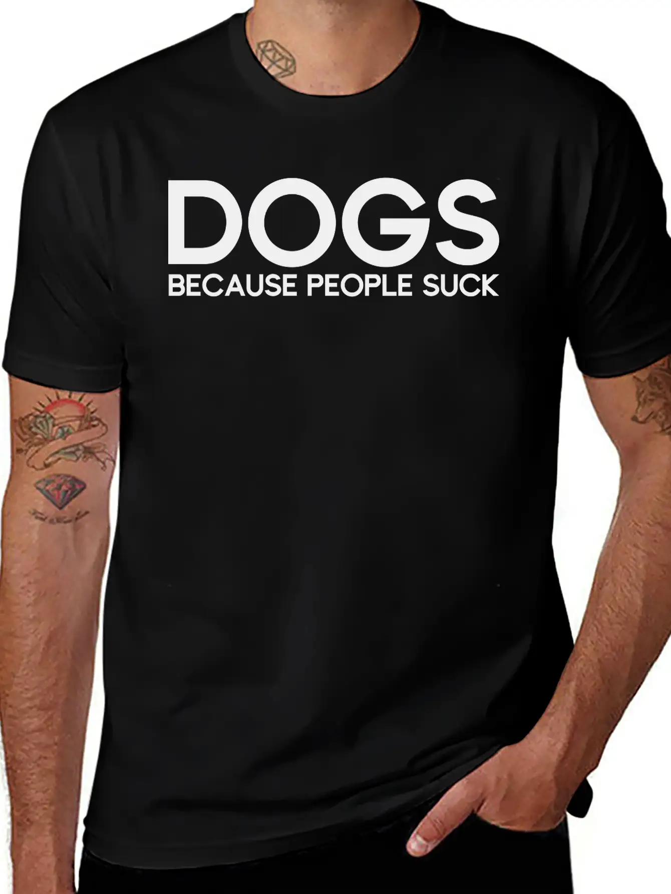 Dogs Because People Suck Breathable Soft Cotton T-Shirt – Timeless Casual Look