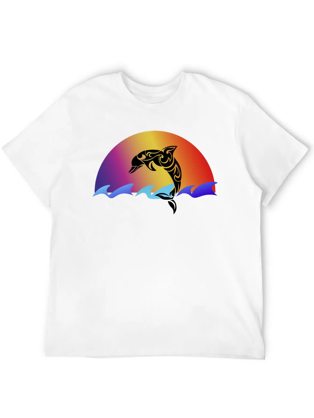Dolphin And Sunset Unisex Casual T-Shirt – Clean Design For Daily Comfort