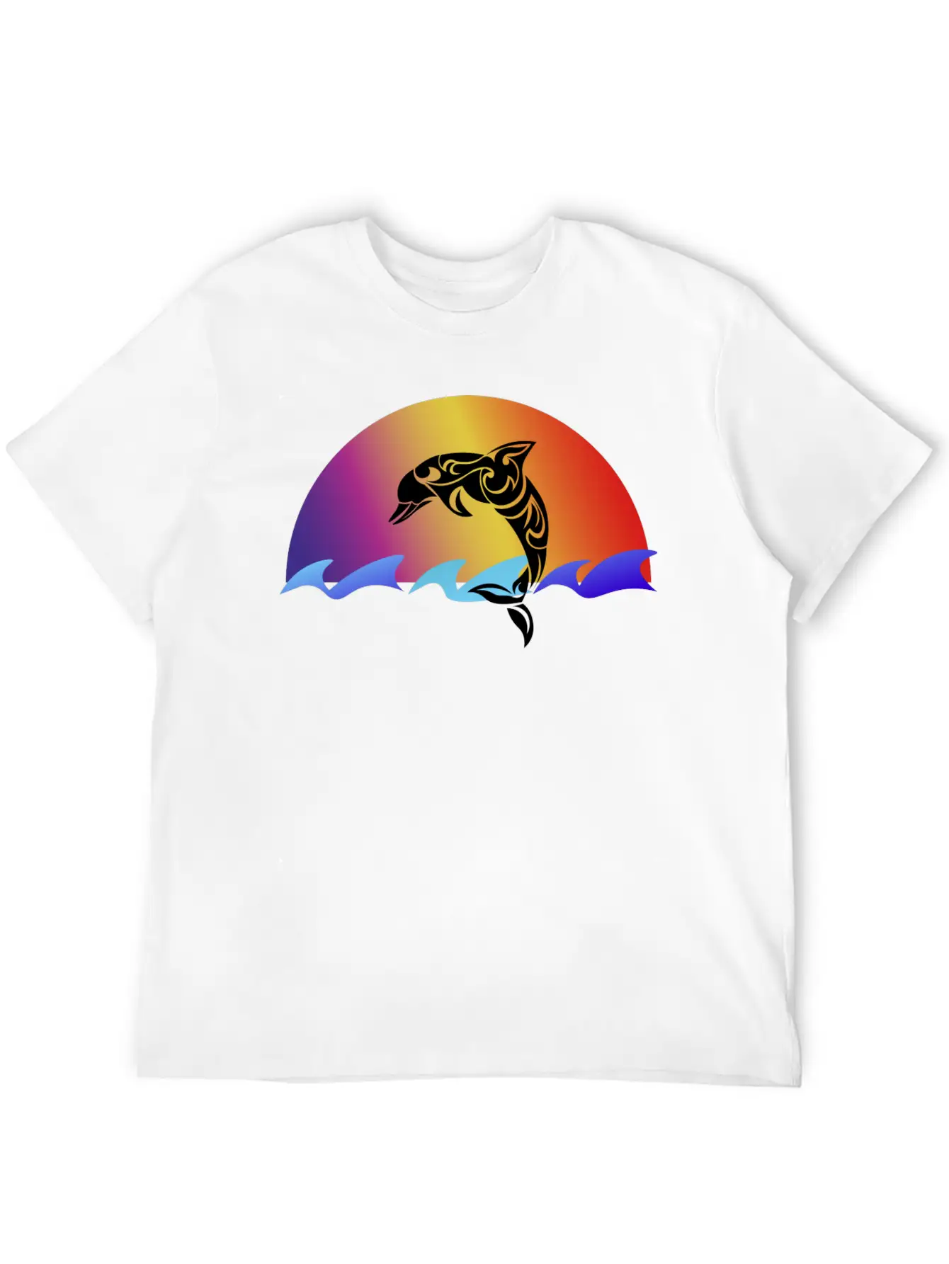 Dolphin And Sunset Unisex Casual T-Shirt – Clean Design For Daily Comfort