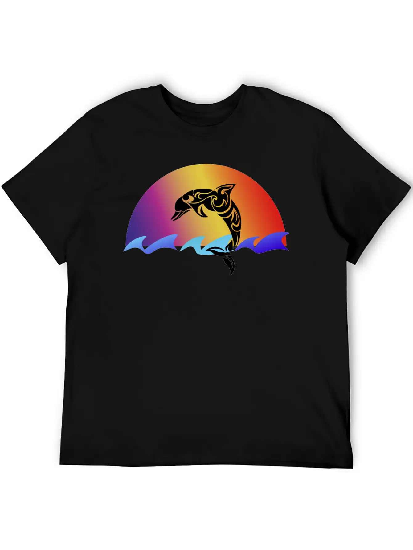 Dolphin And Sunset Unisex Casual T-Shirt – Clean Design For Daily Comfort