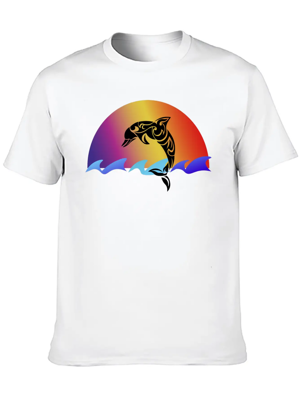 Dolphin And Sunset Unisex Casual T-Shirt – Clean Design For Daily Comfort