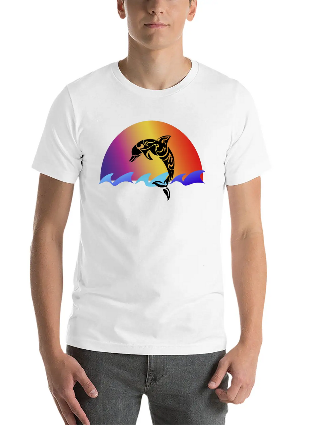 Dolphin And Sunset Unisex Casual T-Shirt – Clean Design For Daily Comfort