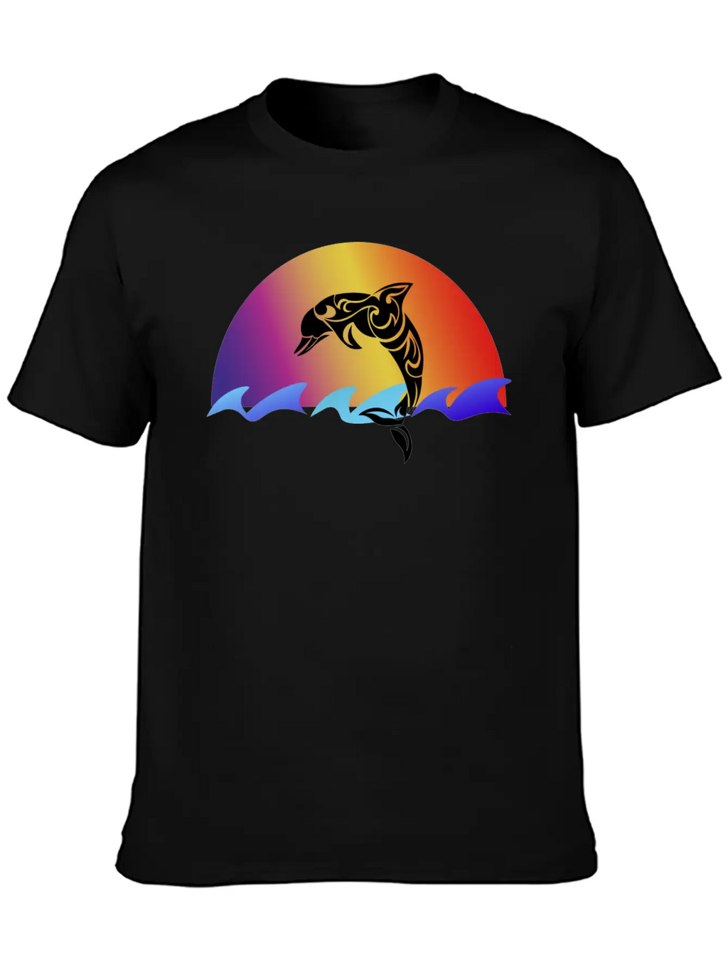 Dolphin And Sunset Unisex Casual T-Shirt – Clean Design For Daily Comfort
