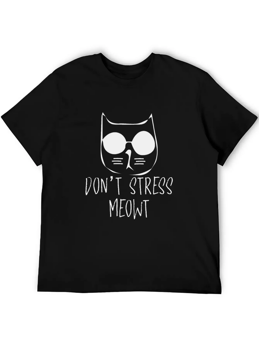Don T Stress Meowt Minimalism Cat Silhouette Unisex Casual T-Shirt – Clean Design For Daily Comfort