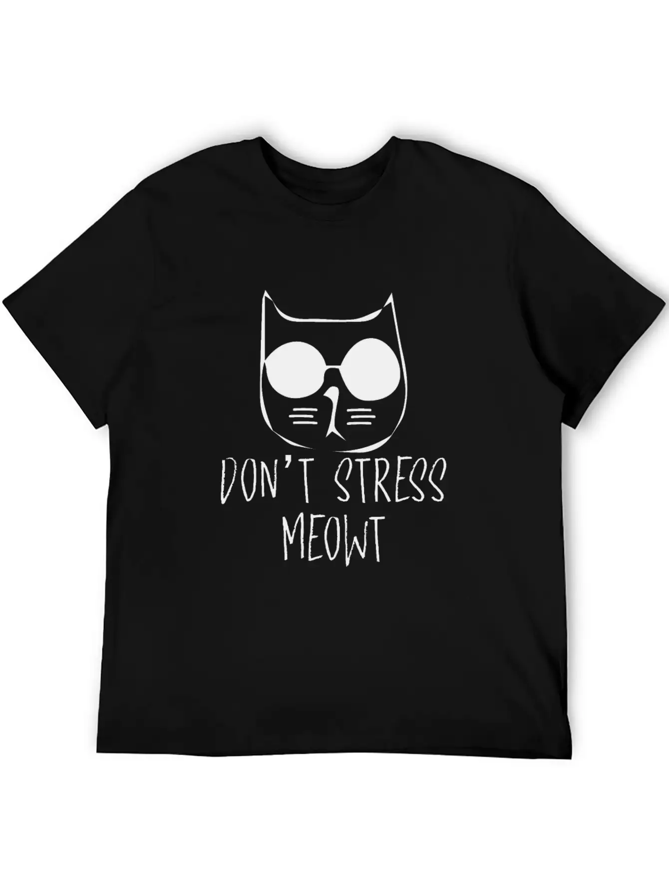 Don T Stress Meowt Minimalism Cat Silhouette Unisex Casual T-Shirt – Clean Design For Daily Comfort