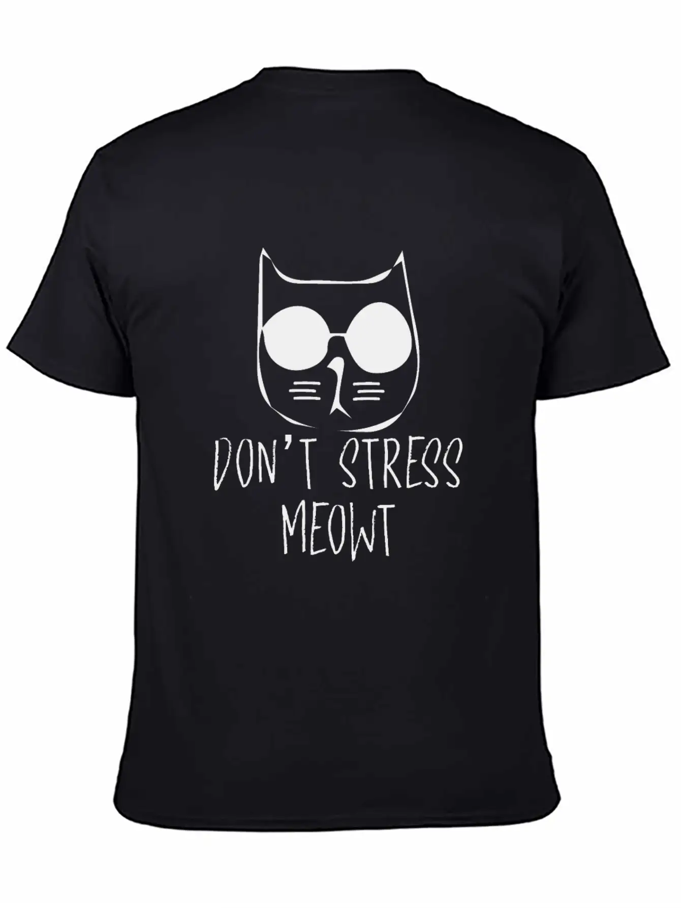 Don T Stress Meowt Minimalism Cat Silhouette Unisex Casual T-Shirt – Clean Design For Daily Comfort