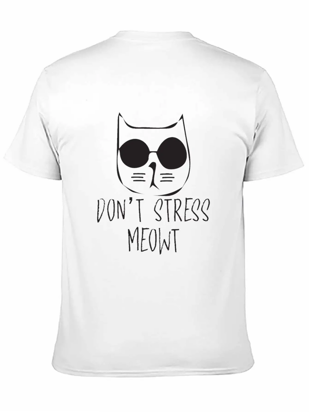 Don T Stress Meowt Minimalism Cat Silhouette Unisex Casual T-Shirt – Clean Design For Daily Comfort