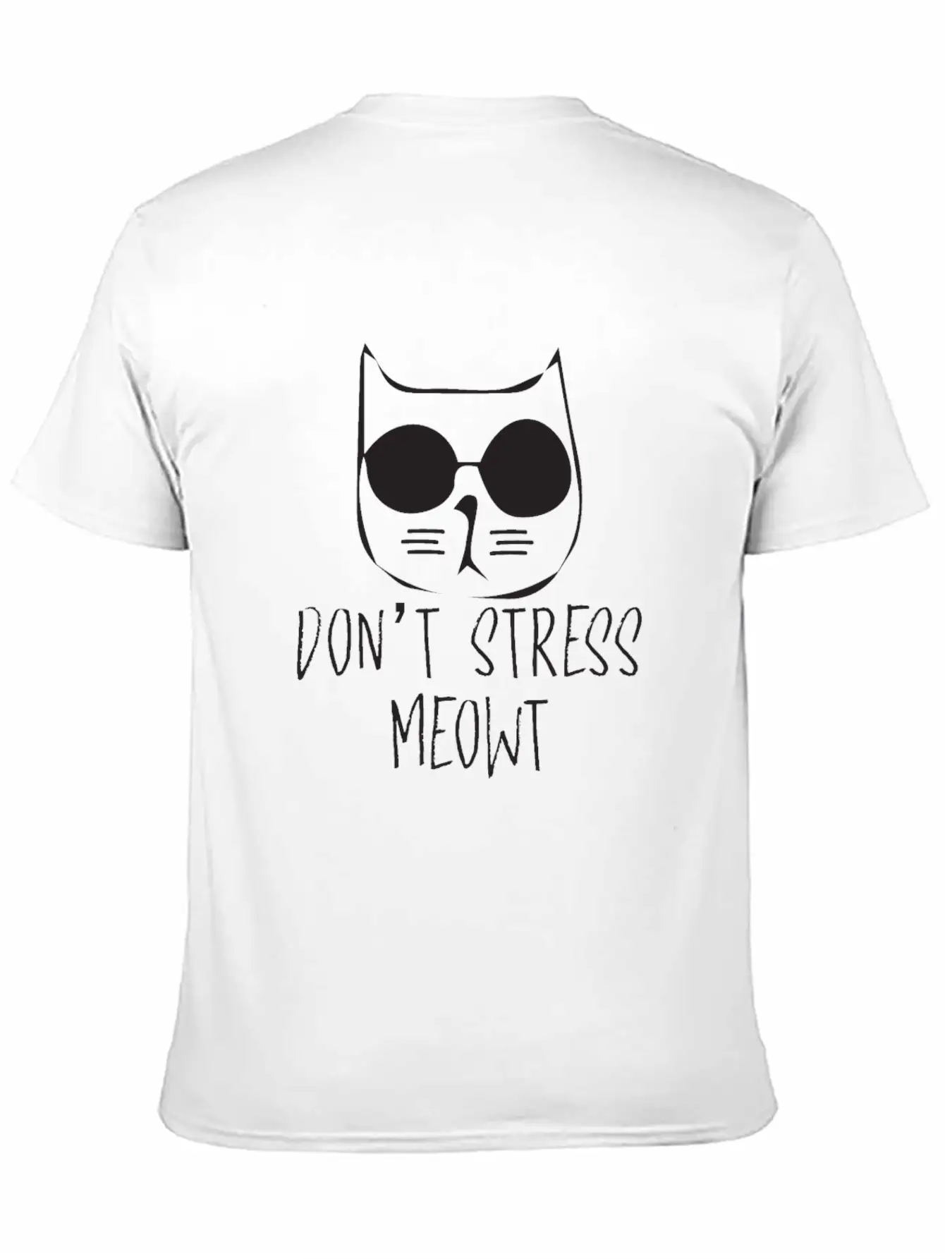 Don T Stress Meowt Minimalism Cat Silhouette Unisex Casual T-Shirt – Clean Design For Daily Comfort