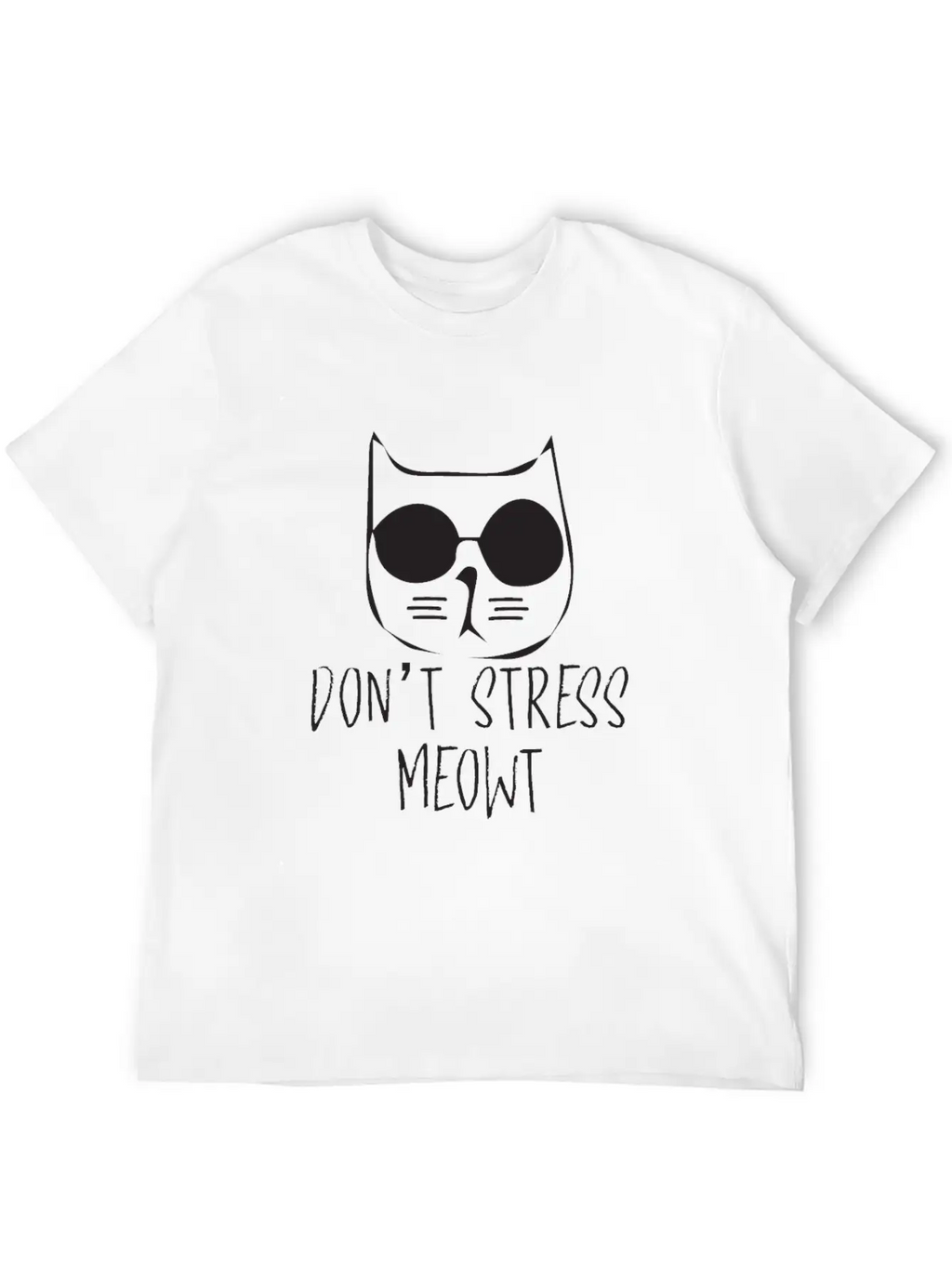 Don T Stress Meowt Minimalism Cat Silhouette Unisex Casual T-Shirt – Clean Design For Daily Comfort