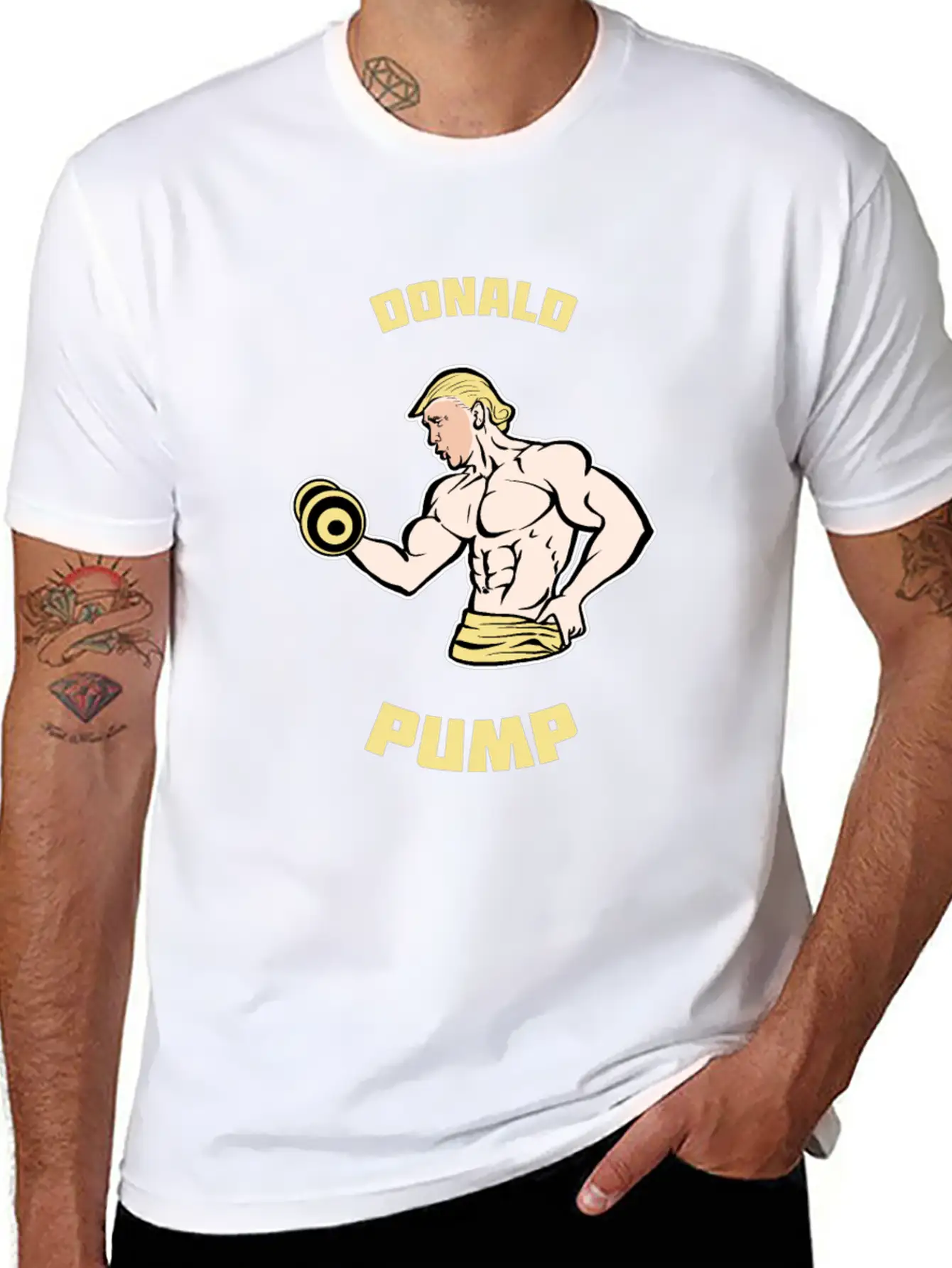 Donald Pump Shirt Gym Political US President Vote Essential Cotton Tee For Daily Outfits – Unisex Style
