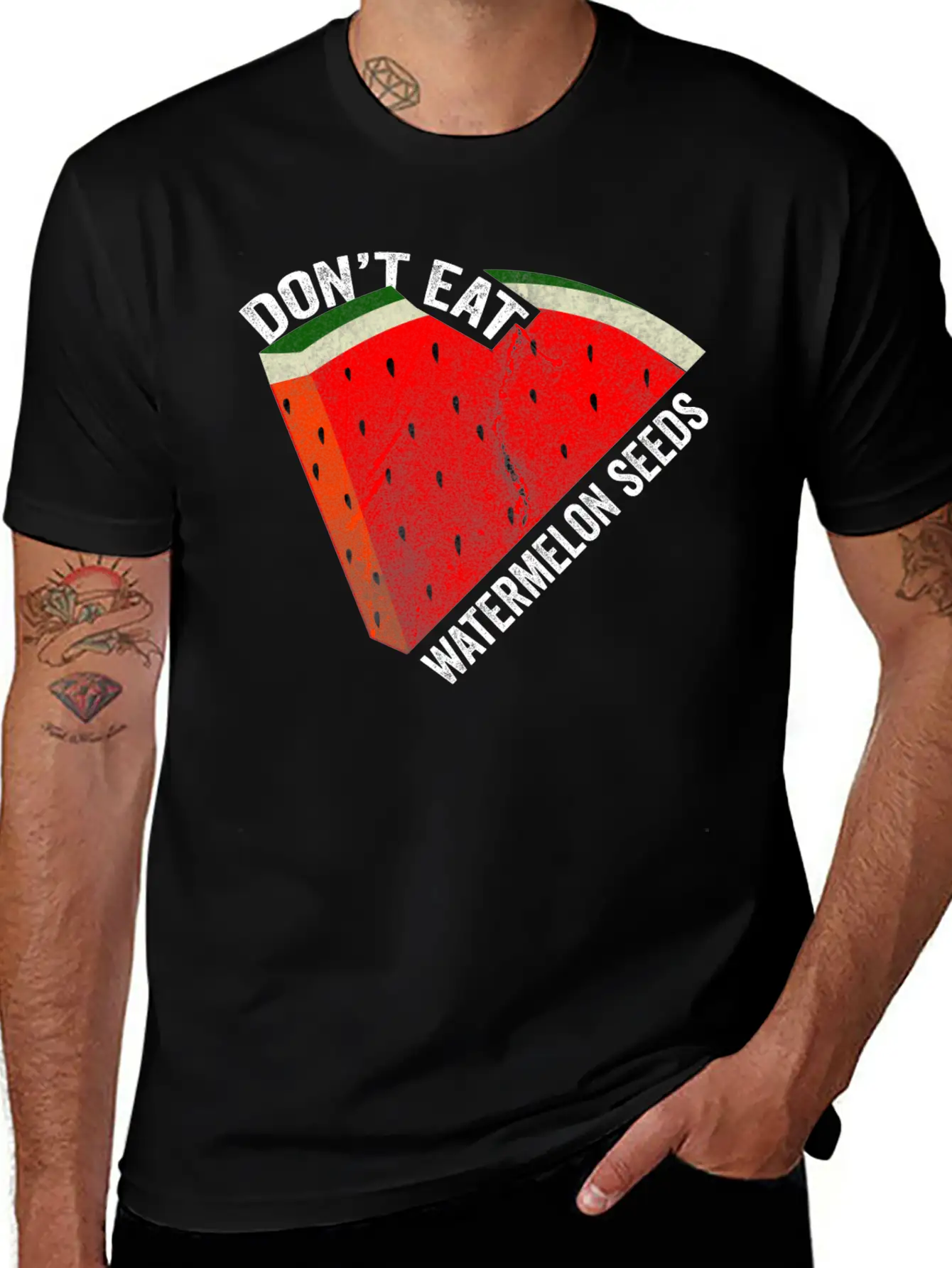 Don't Eat Watermelon Seeds Unisex Short Sleeve Soft Cotton T-Shirt – Casual Everyday Wear