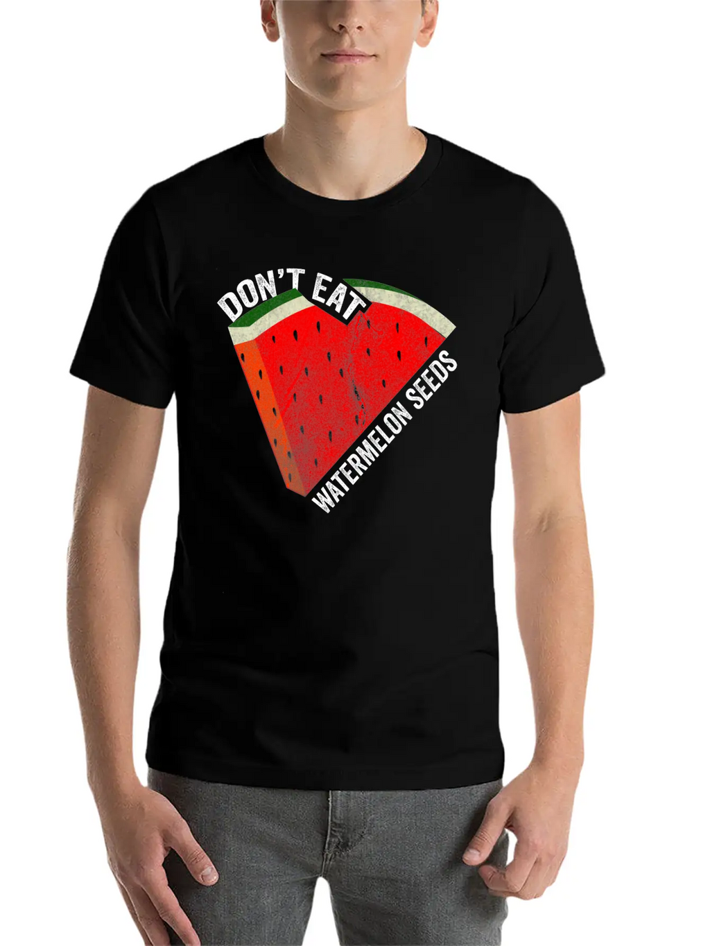 Don't Eat Watermelon Seeds Unisex Short Sleeve Soft Cotton T-Shirt – Casual Everyday Wear