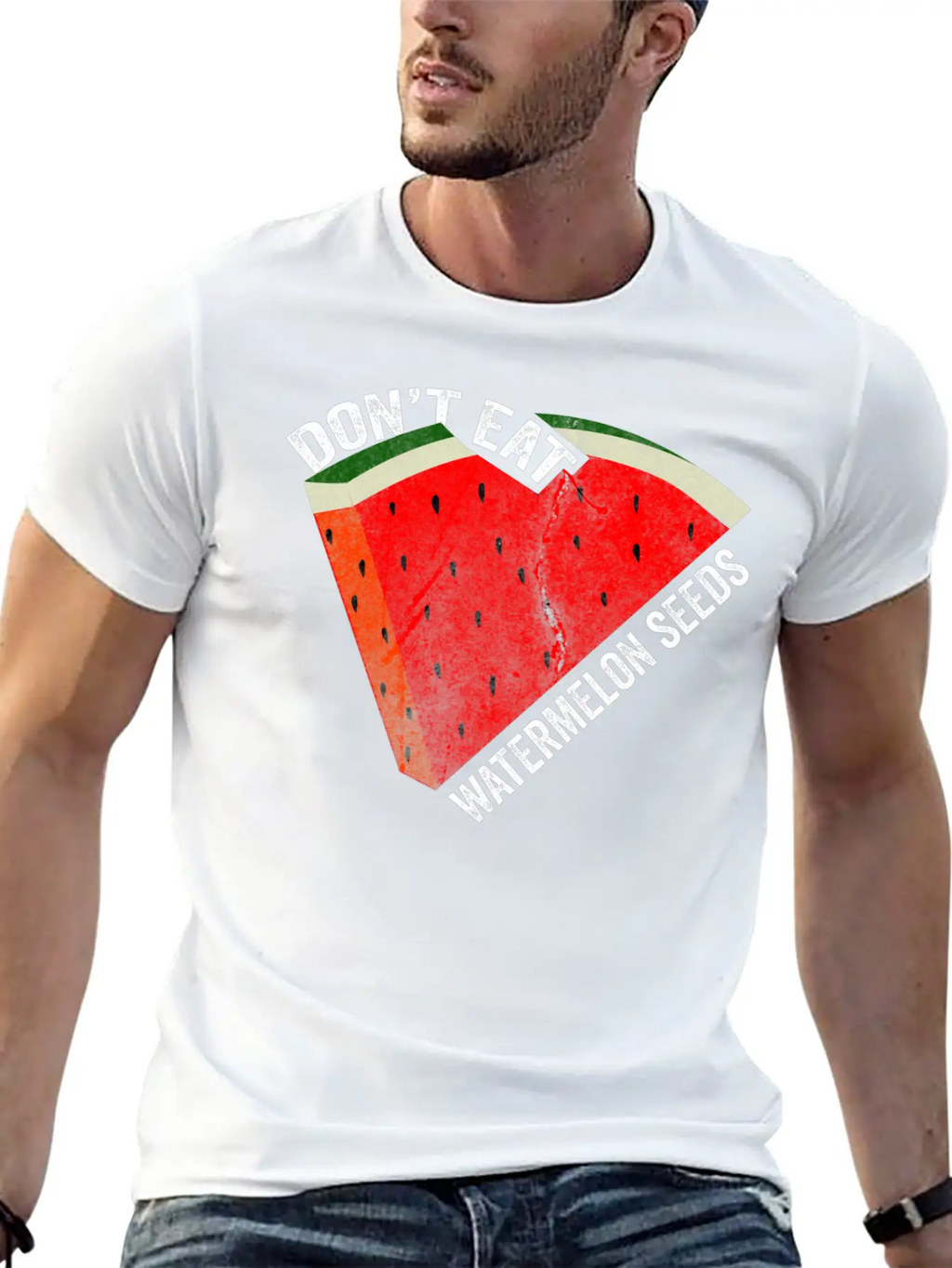 Don't Eat Watermelon Seeds Unisex Short Sleeve Soft Cotton T-Shirt – Casual Everyday Wear