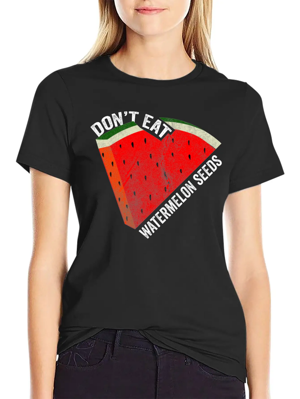 Don't Eat Watermelon Seeds Unisex Short Sleeve Soft Cotton T-Shirt – Casual Everyday Wear