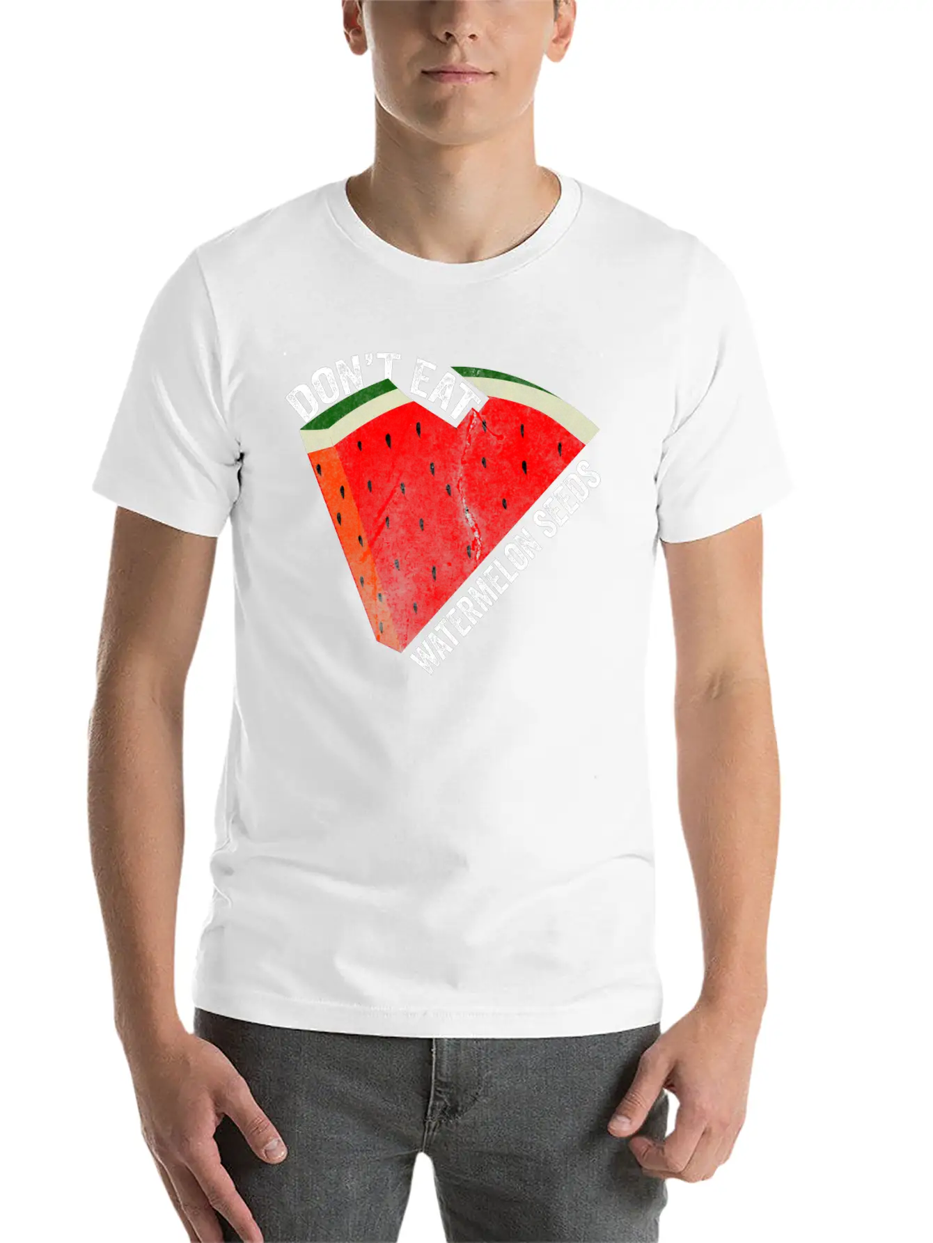 Don't Eat Watermelon Seeds Unisex Short Sleeve Soft Cotton T-Shirt – Casual Everyday Wear