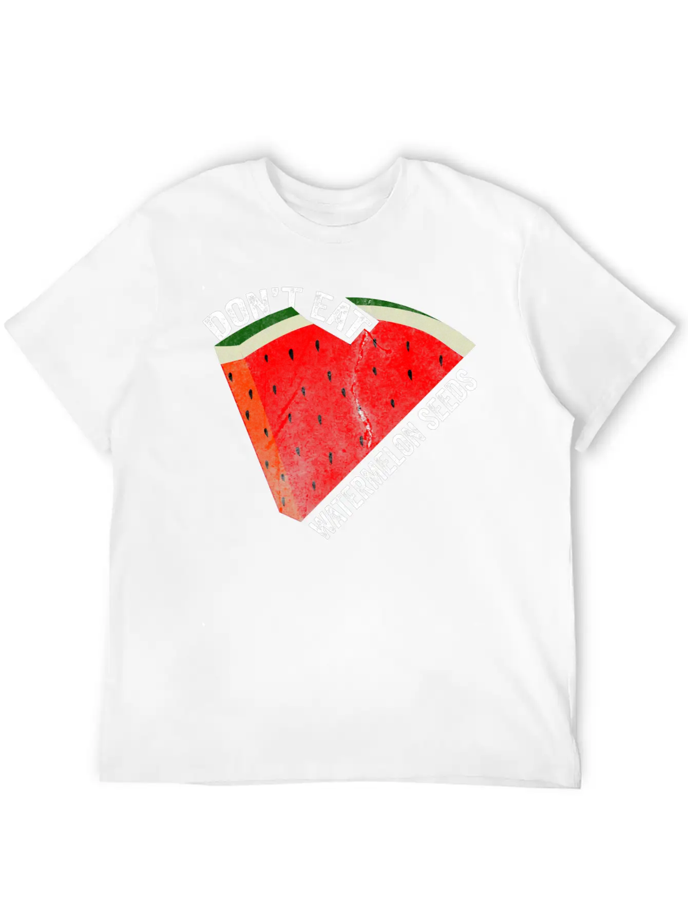 Don't Eat Watermelon Seeds Unisex Short Sleeve Soft Cotton T-Shirt – Casual Everyday Wear