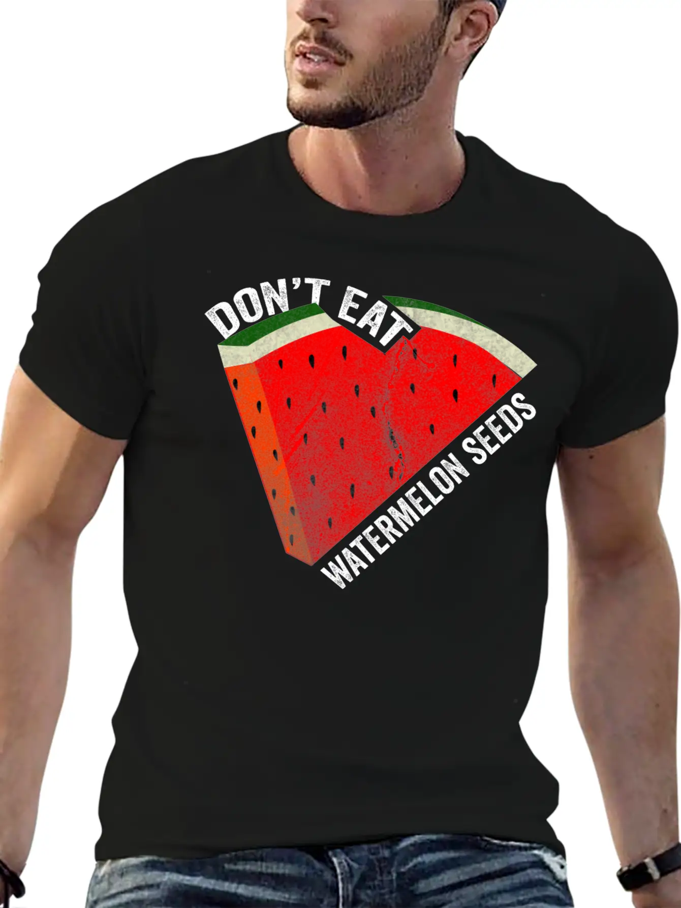 Don't Eat Watermelon Seeds Unisex Short Sleeve Soft Cotton T-Shirt – Casual Everyday Wear