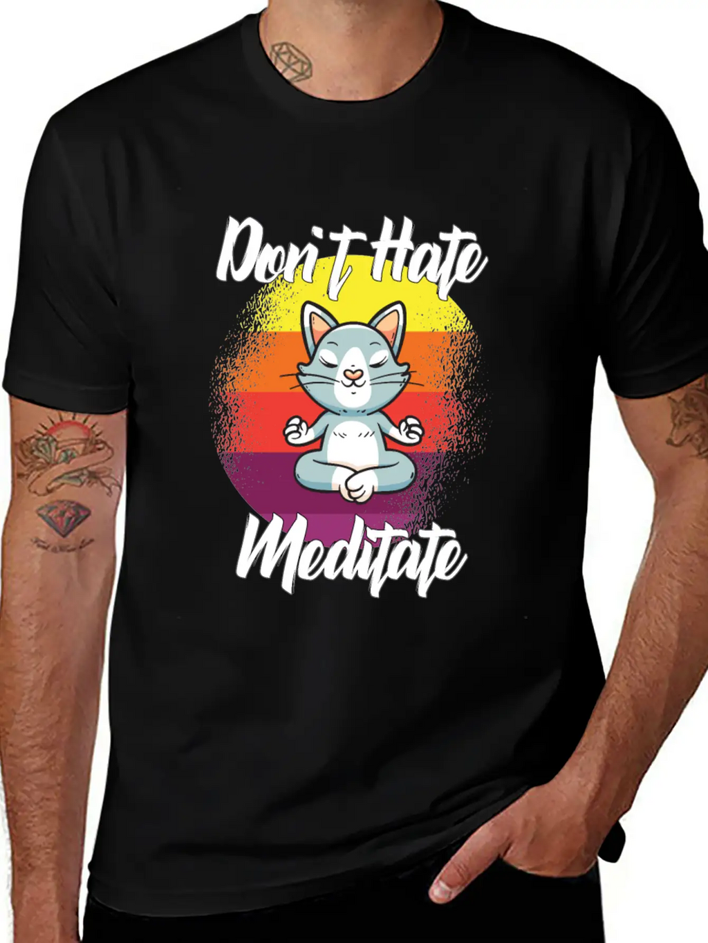 Dont Hate Meditate Yoga Unisex Casual T-Shirt – Clean Design For Daily Comfort