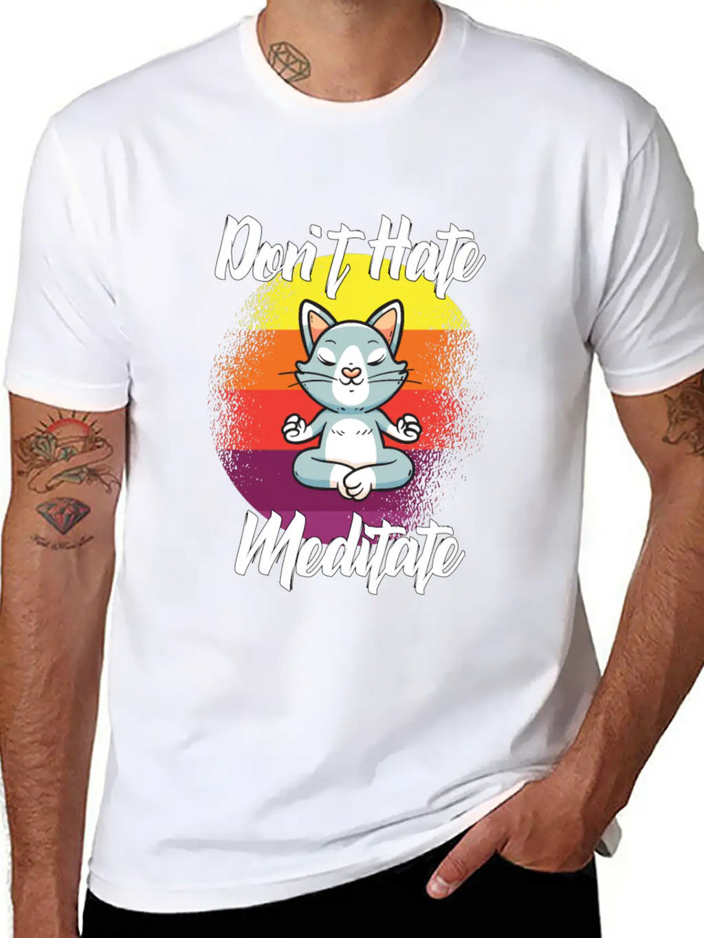 Dont Hate Meditate Yoga Unisex Casual T-Shirt – Clean Design For Daily Comfort