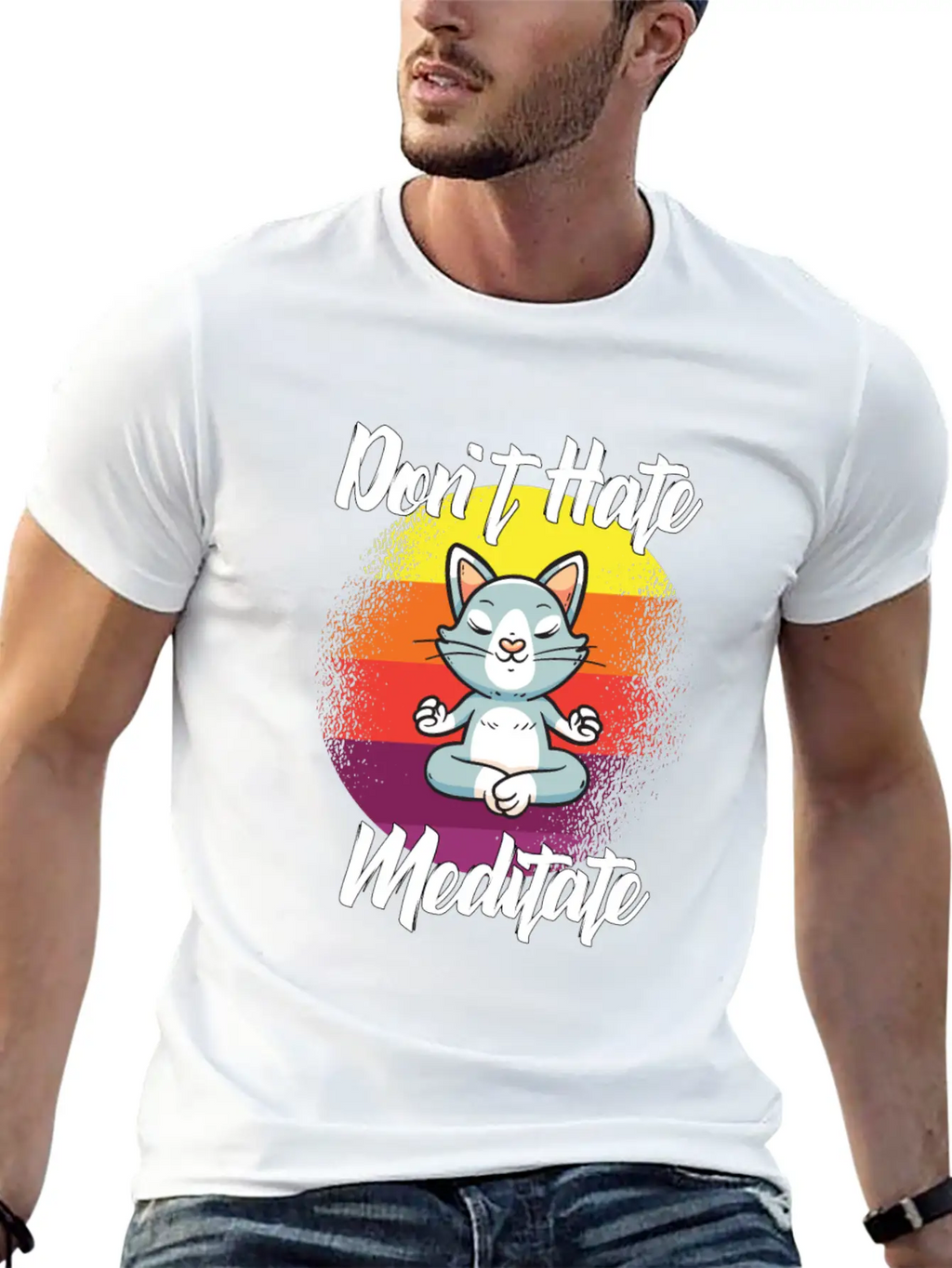 Dont Hate Meditate Yoga Unisex Casual T-Shirt – Clean Design For Daily Comfort