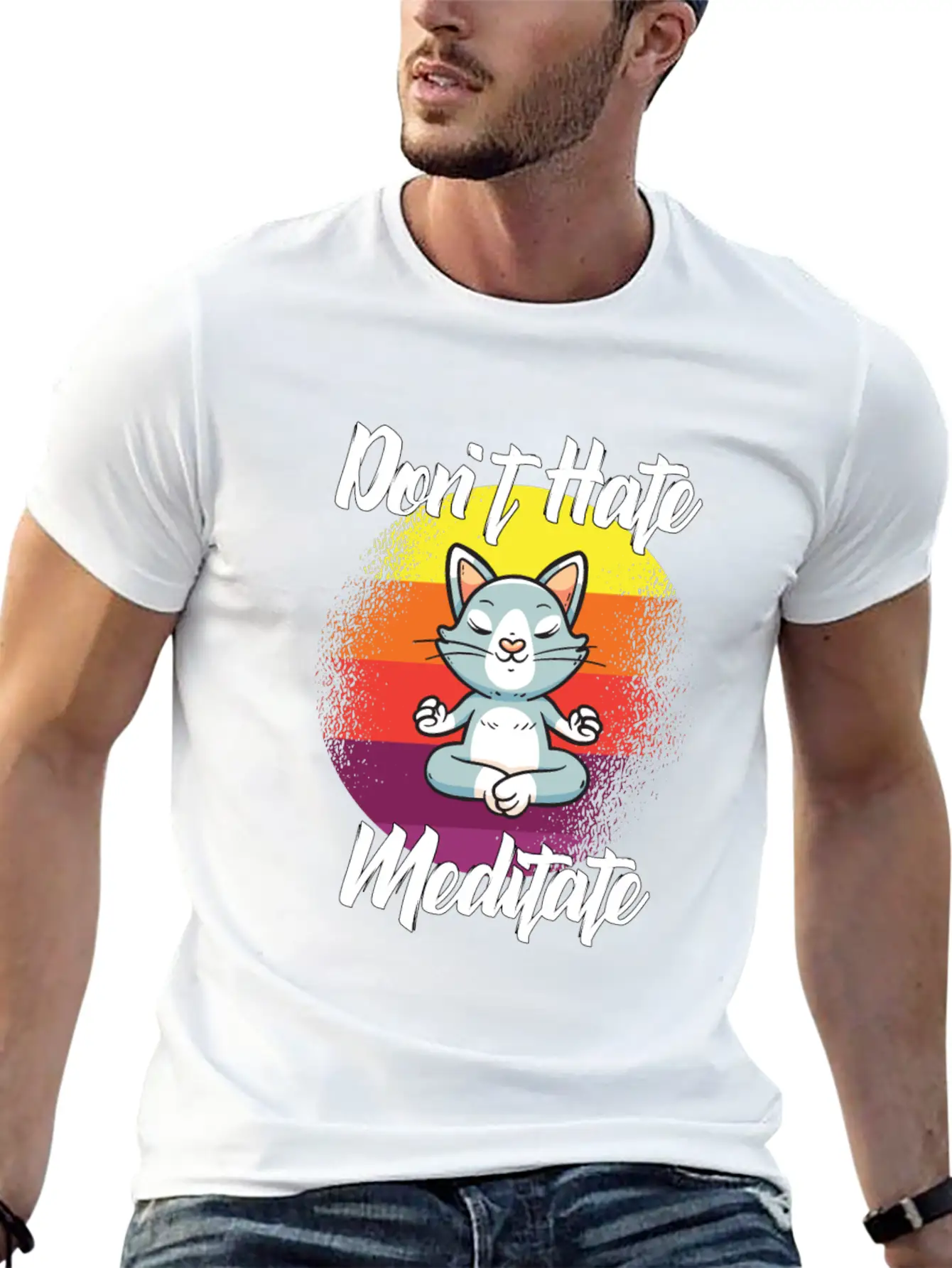 Dont Hate Meditate Yoga Unisex Casual T-Shirt – Clean Design For Daily Comfort