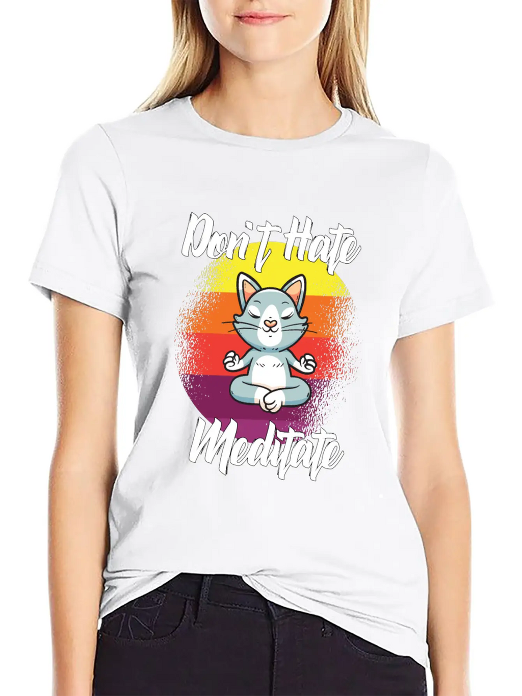 Dont Hate Meditate Yoga Unisex Casual T-Shirt – Clean Design For Daily Comfort