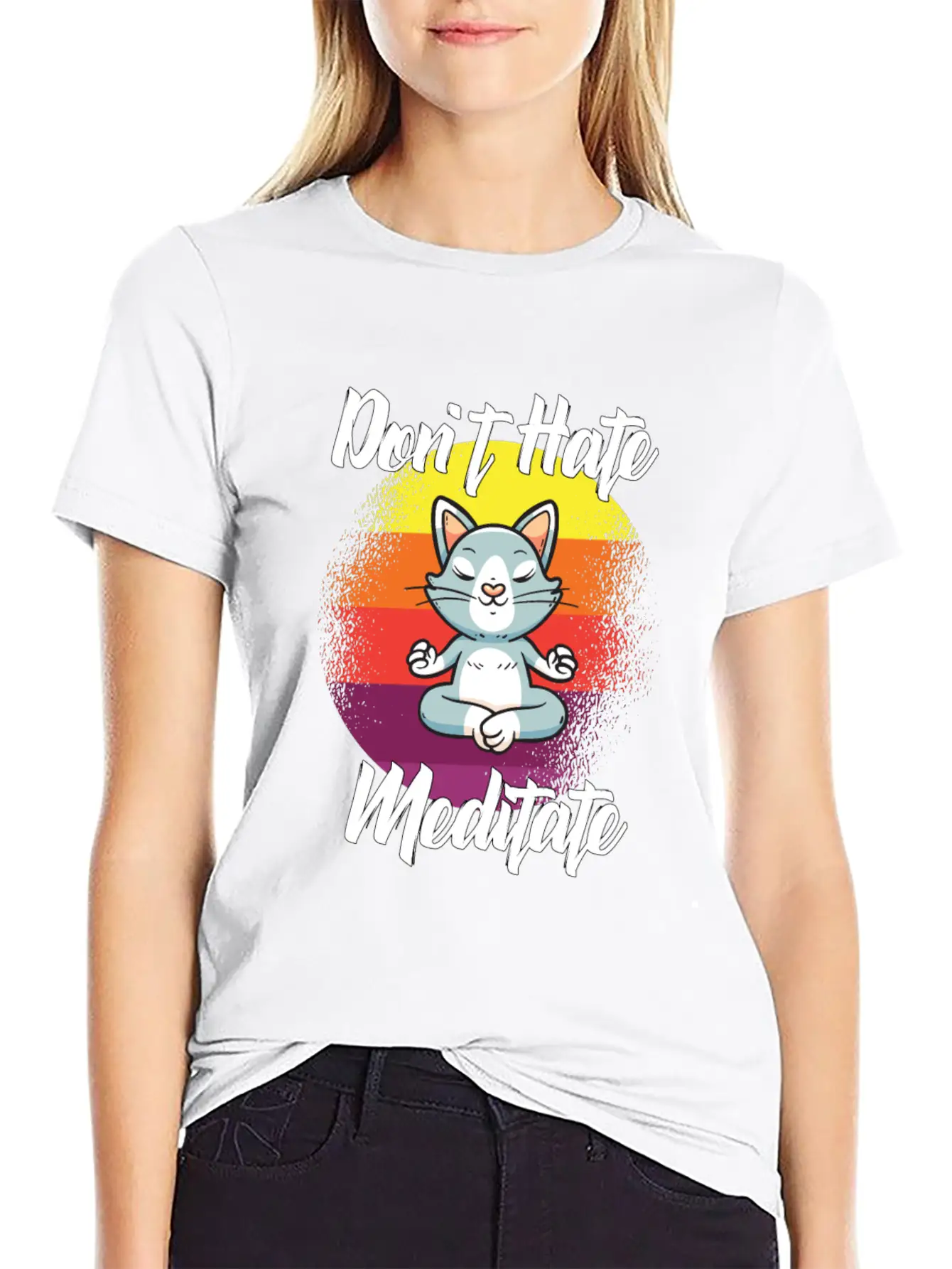 Dont Hate Meditate Yoga Unisex Casual T-Shirt – Clean Design For Daily Comfort