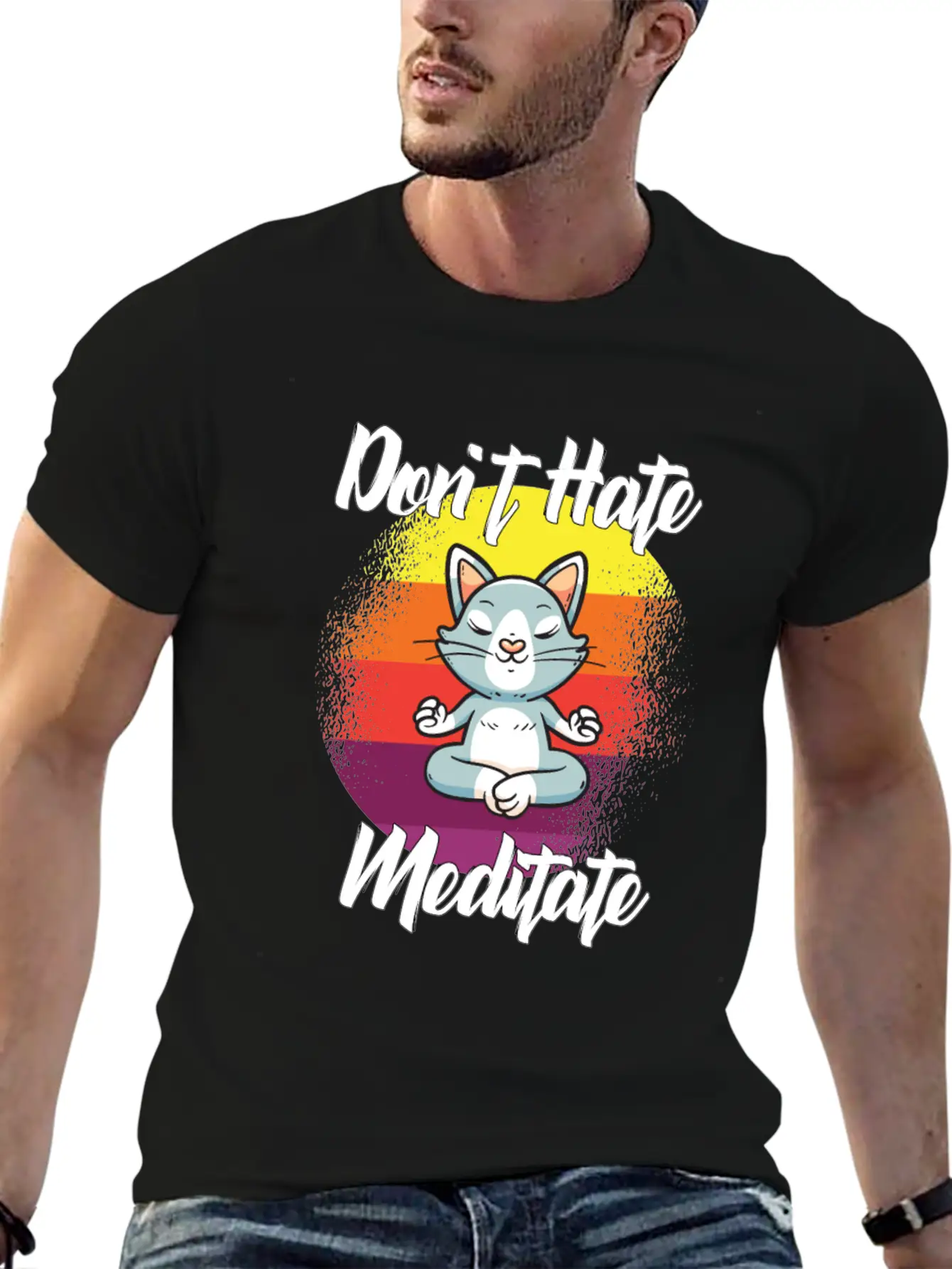 Dont Hate Meditate Yoga Unisex Casual T-Shirt – Clean Design For Daily Comfort